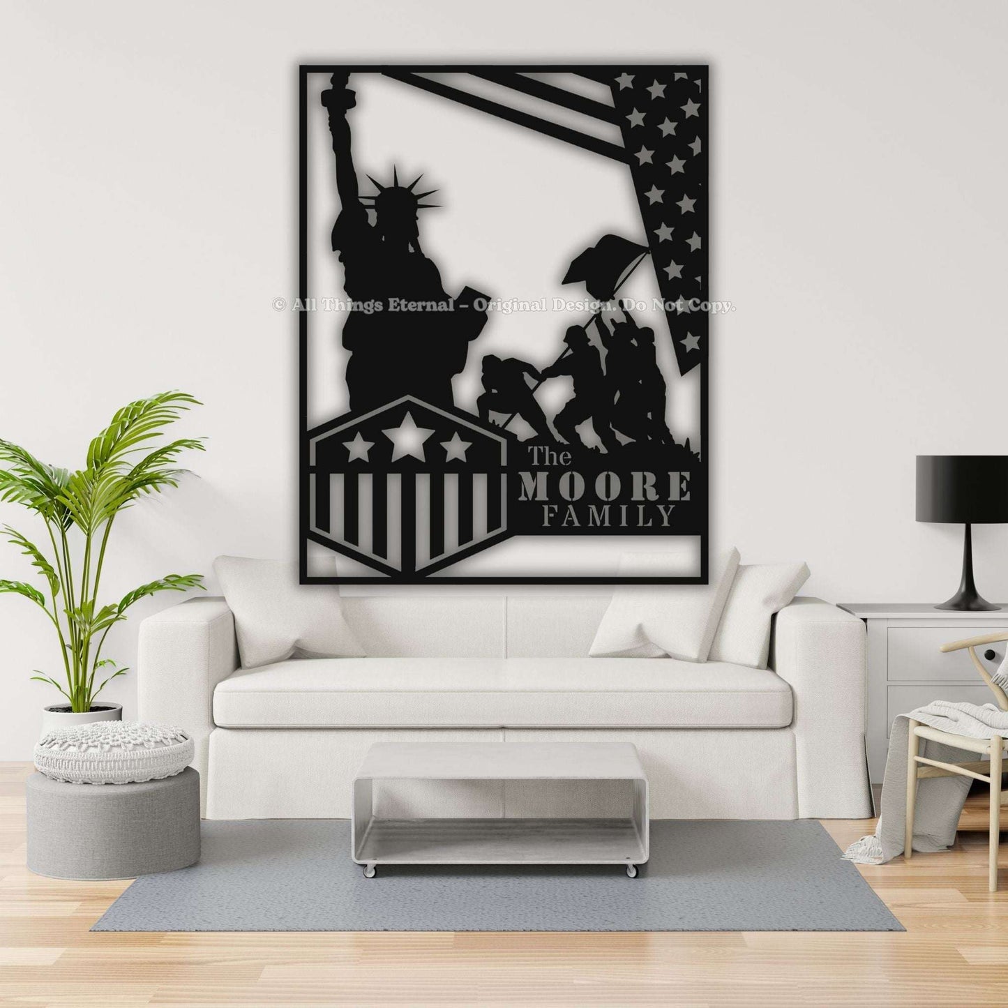 Custom Patriotic Metal Sign - Independence Day Gift for Veterans