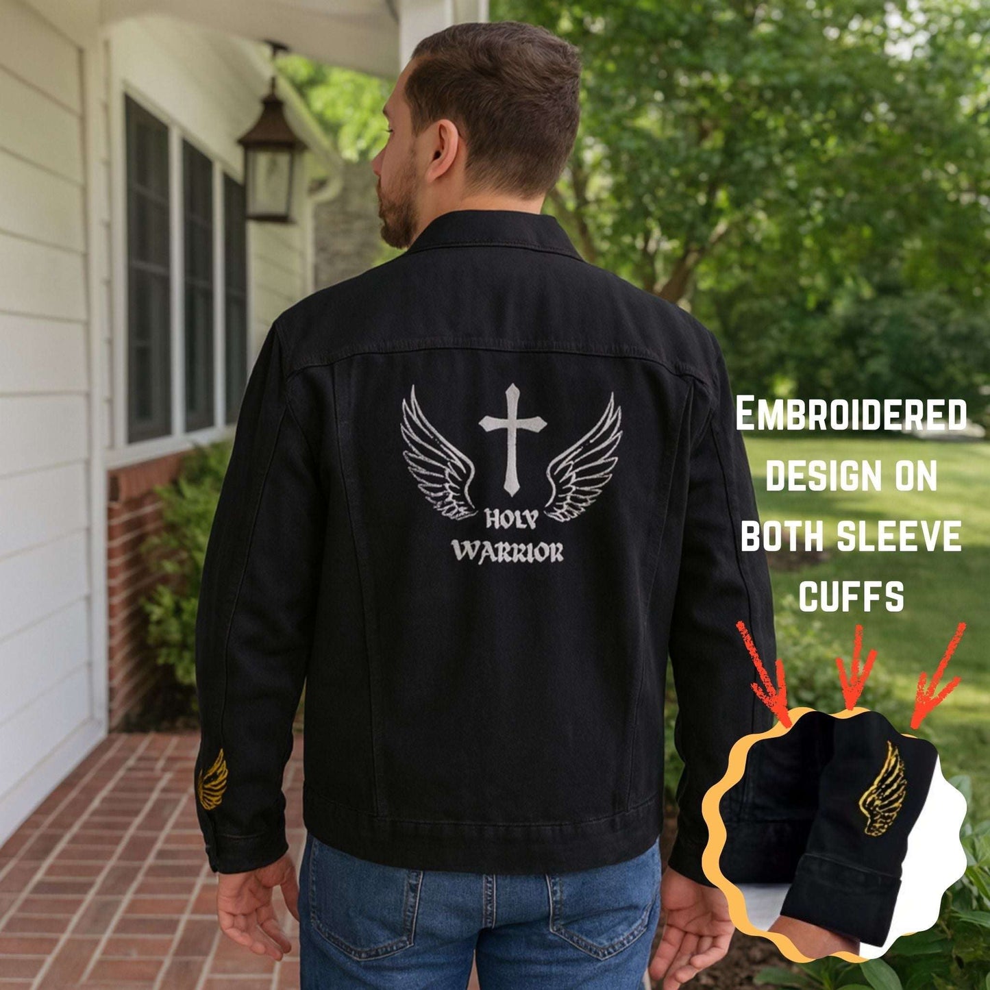 Unisex Christian Denim Jacket – Holy Warrior Religious Apparel