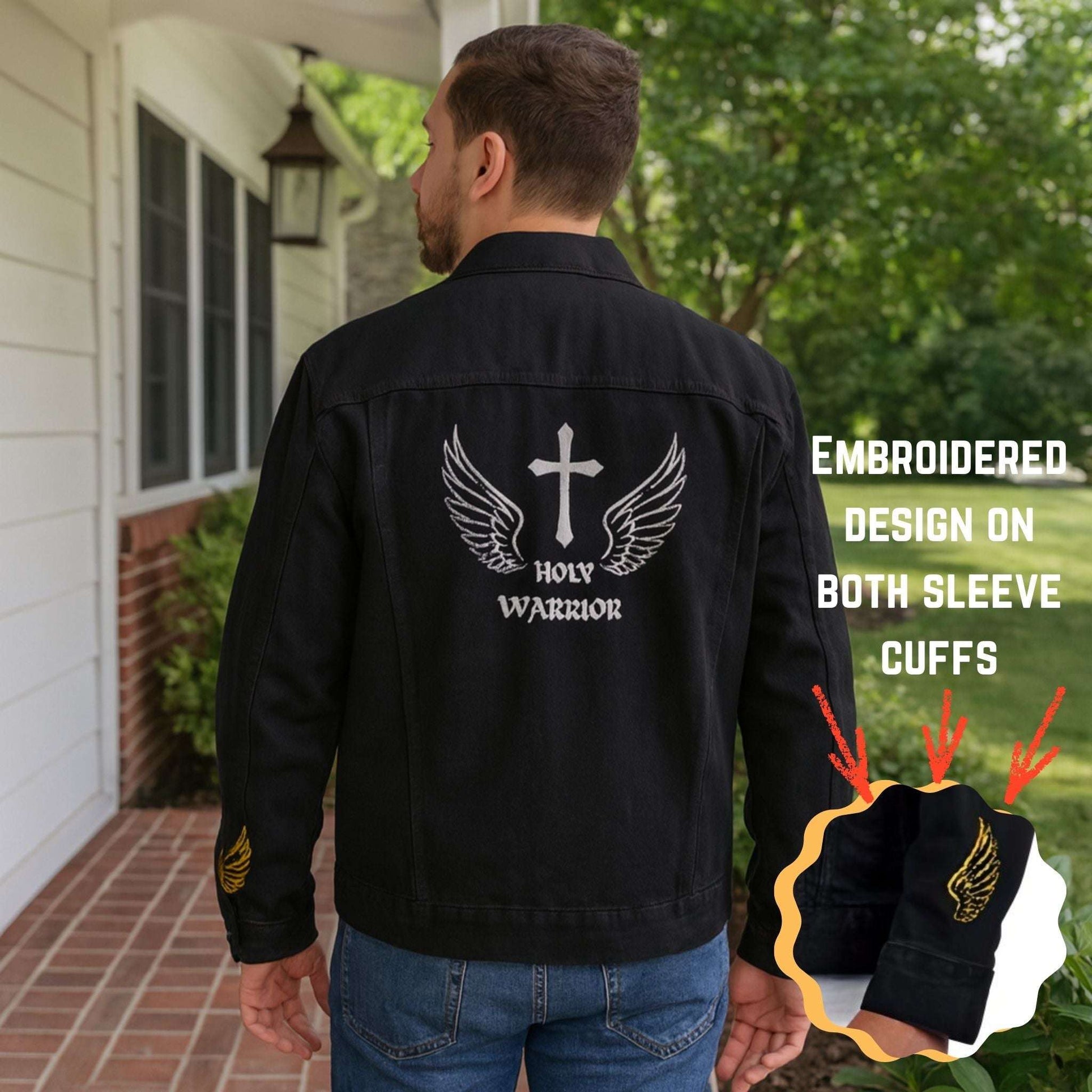 Unisex Christian Denim Jacket – Holy Warrior Religious Apparel