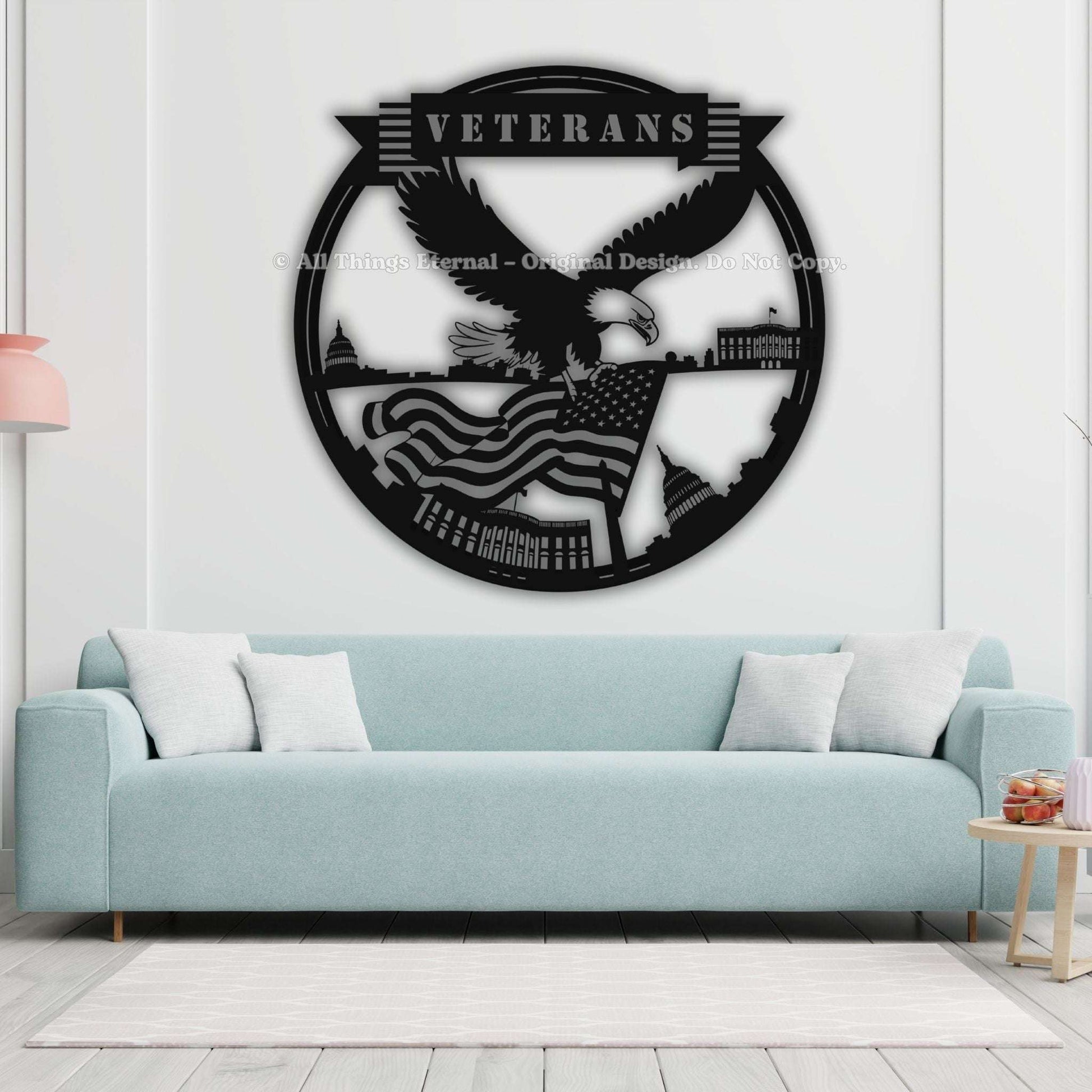 Custom Name Veterans Metal Wall   Hanging Art  Sign-Veterans Day Gift