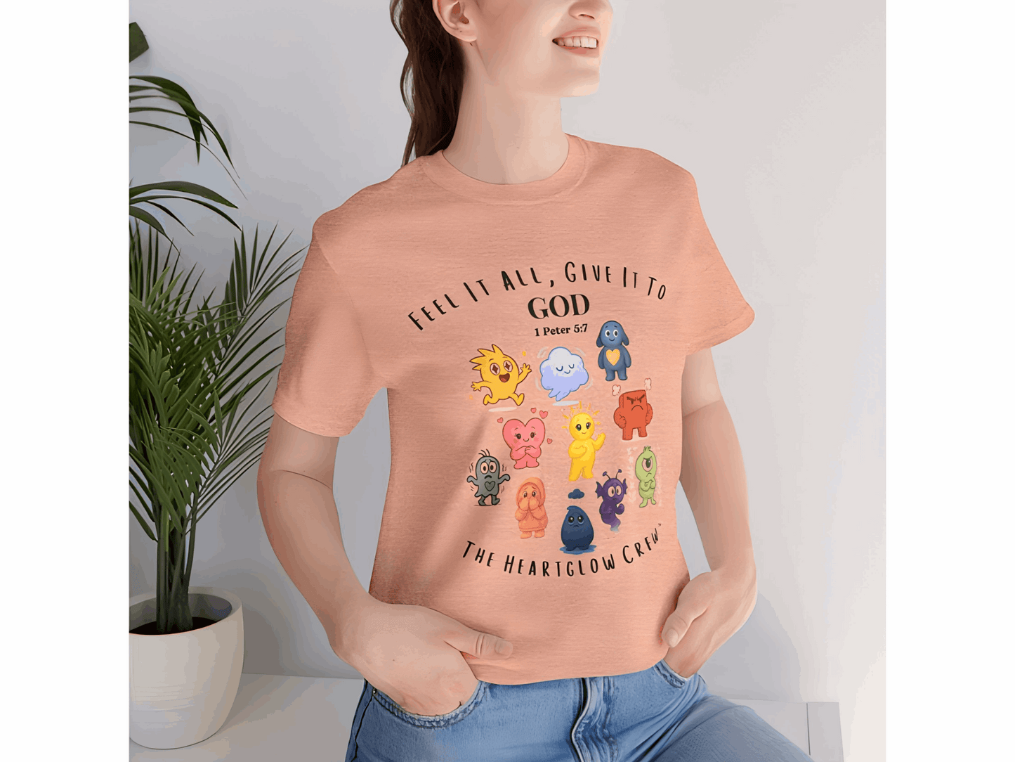 The Heartglow Crew™ Faith T-Shirt – Christian Emotional Characters Tee for Kids, Teens & Adults