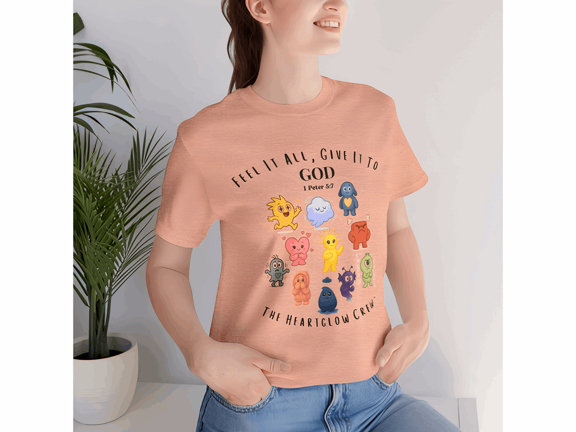 The Heartglow Crew™ Faith T-Shirt – Christian Emotional Characters Tee for Kids, Teens & Adults
