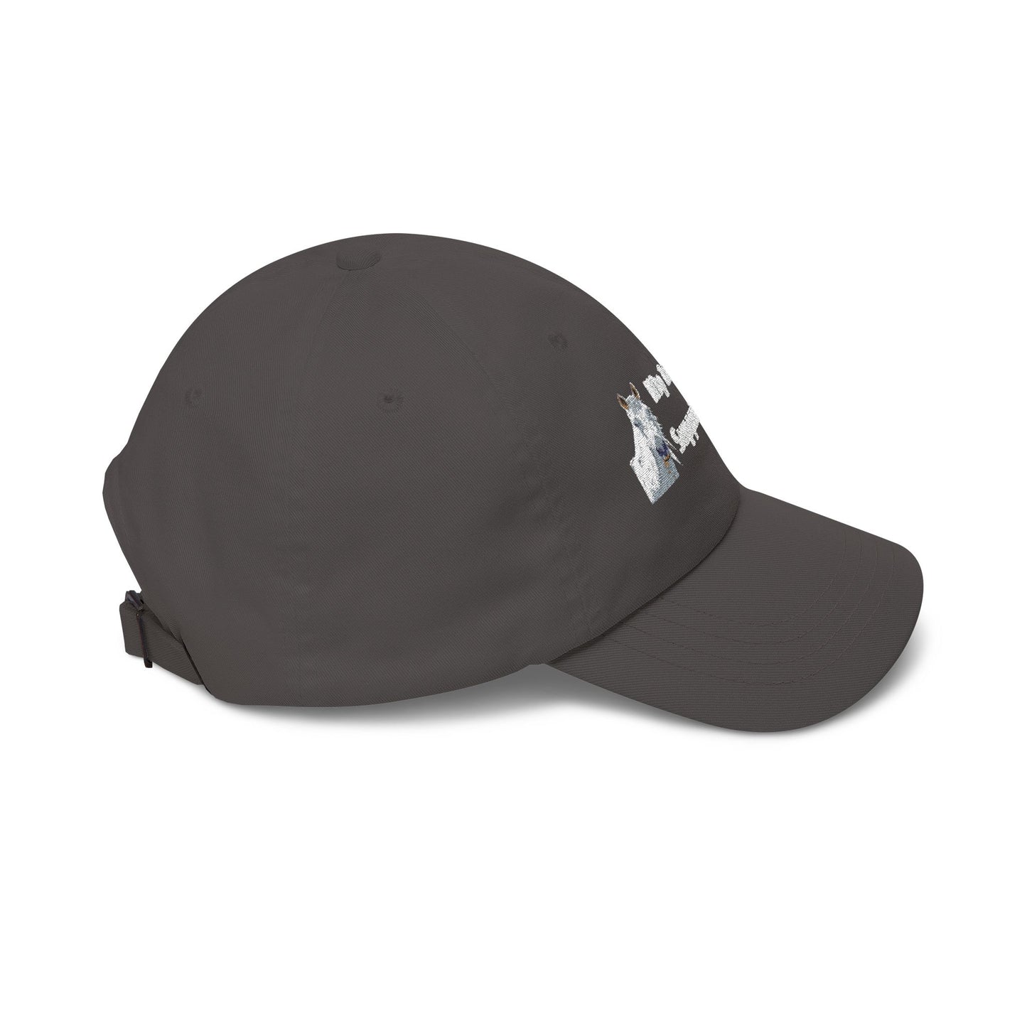 Dad Cap - 'My Emotional Support Animal ' Embroidered White Baseball Hat
