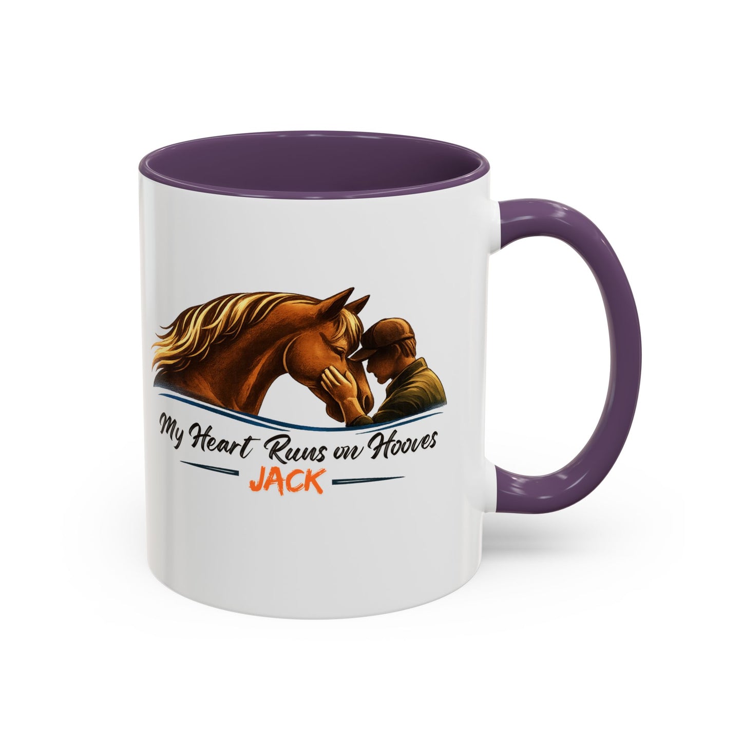 My Heart Runs on Hooves Horse Coffee Mug — Personalized Equestrian Accent Mug