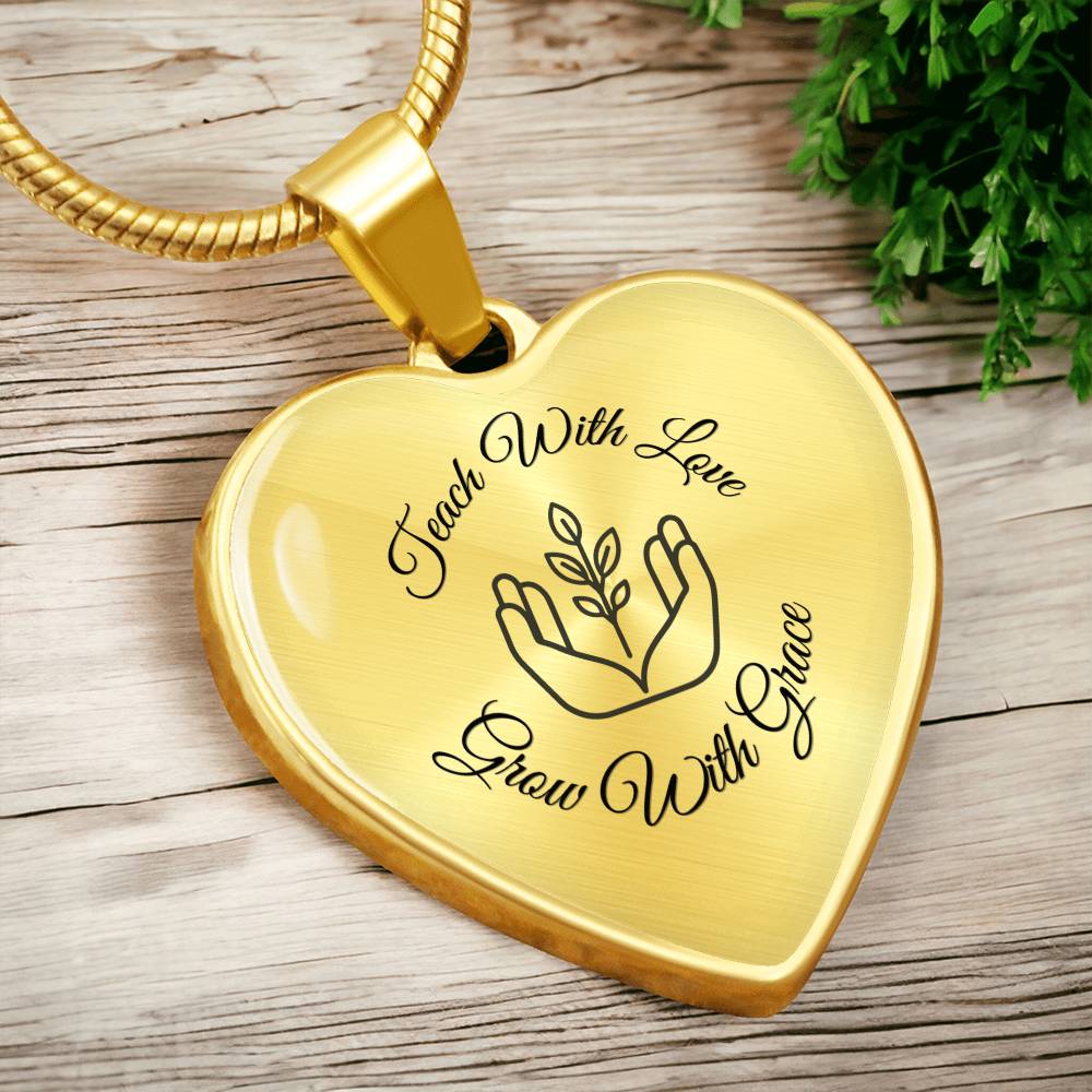 Teach With Love Heart Necklace – Father to Daughter Gift