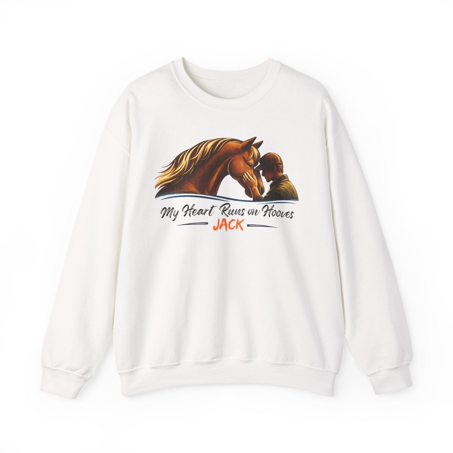 Personalized My Heart Runs on Hooves Sweatshirt for Men
