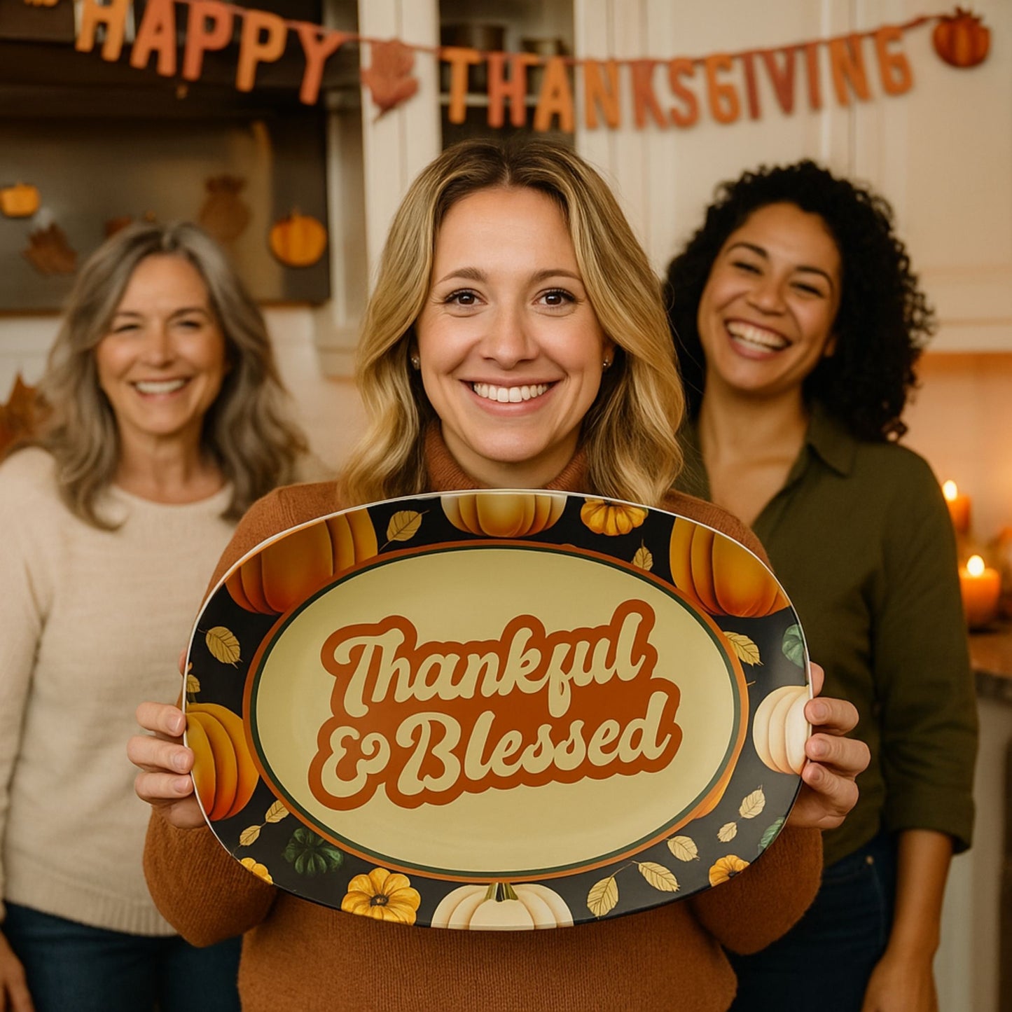 Thankful & Blessed  Serving Platter – Thanksgiving Tray