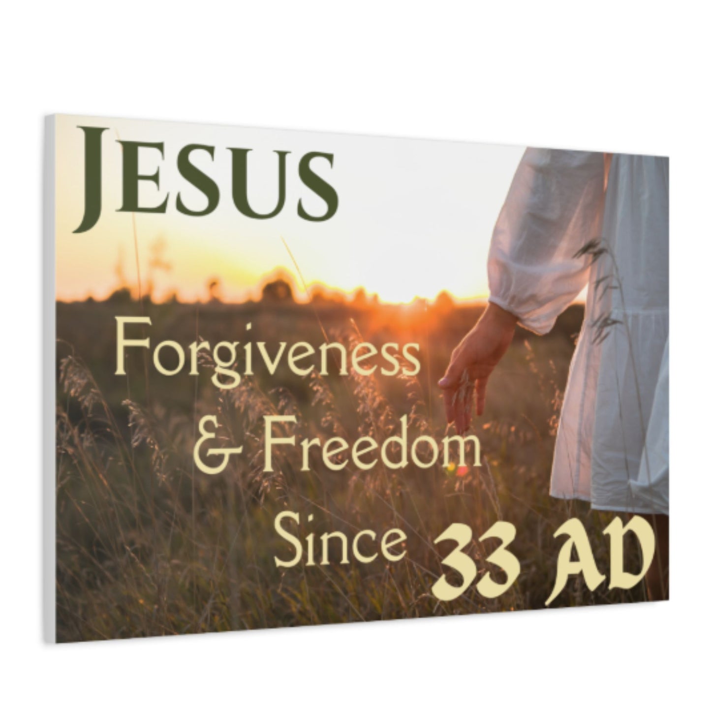 Jesus Forgiveness & Freedom Since 33 AD Christian Canvas Wall Art Gift
