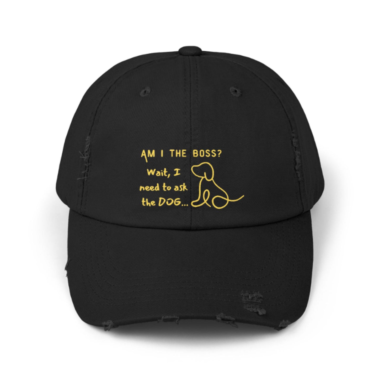 Funny Dog Owner Distressed Baseball Cap - Embroidered Hat  For Dog Lovers