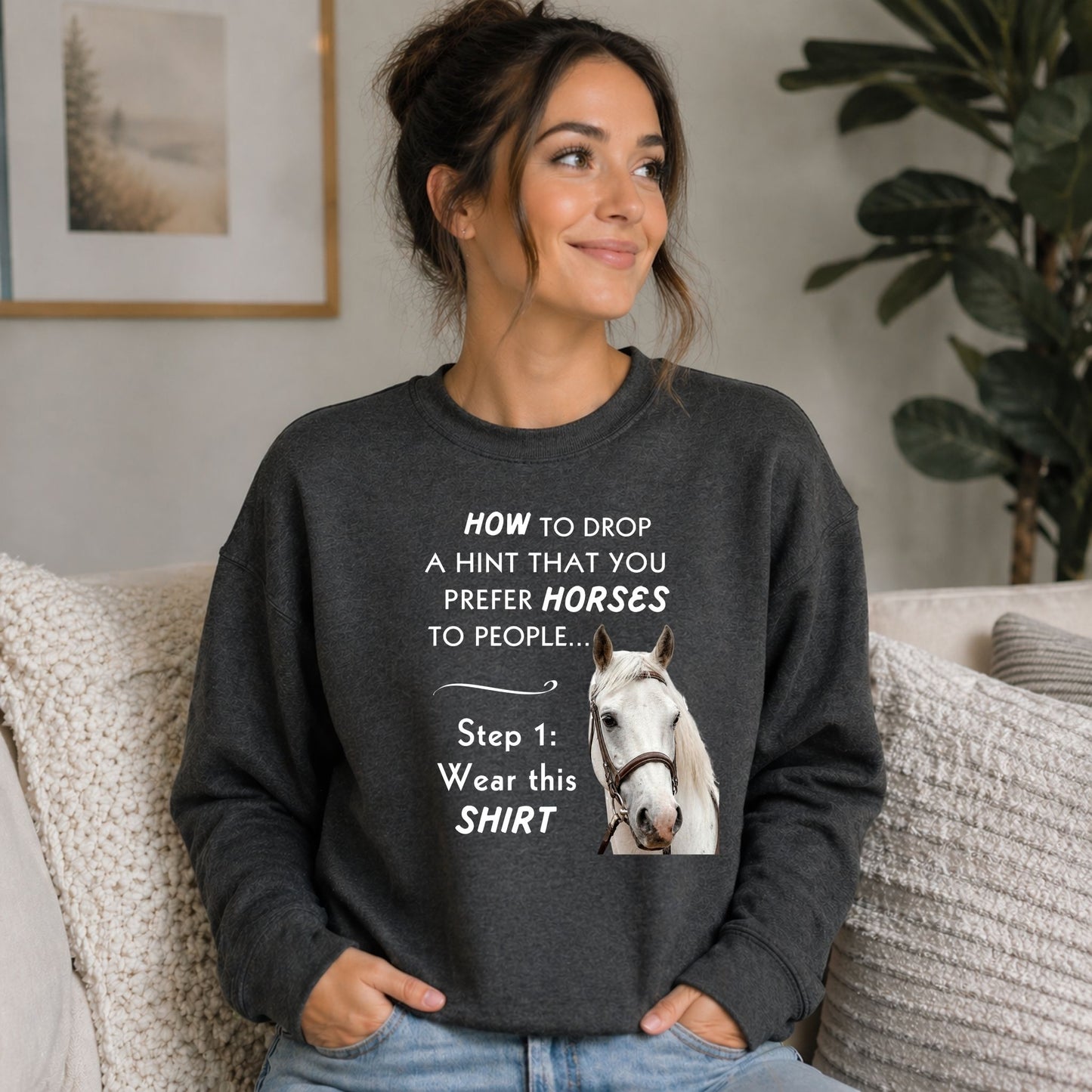 Prefer Horses Over People Sweatshirt – Funny Horse Lover Gift