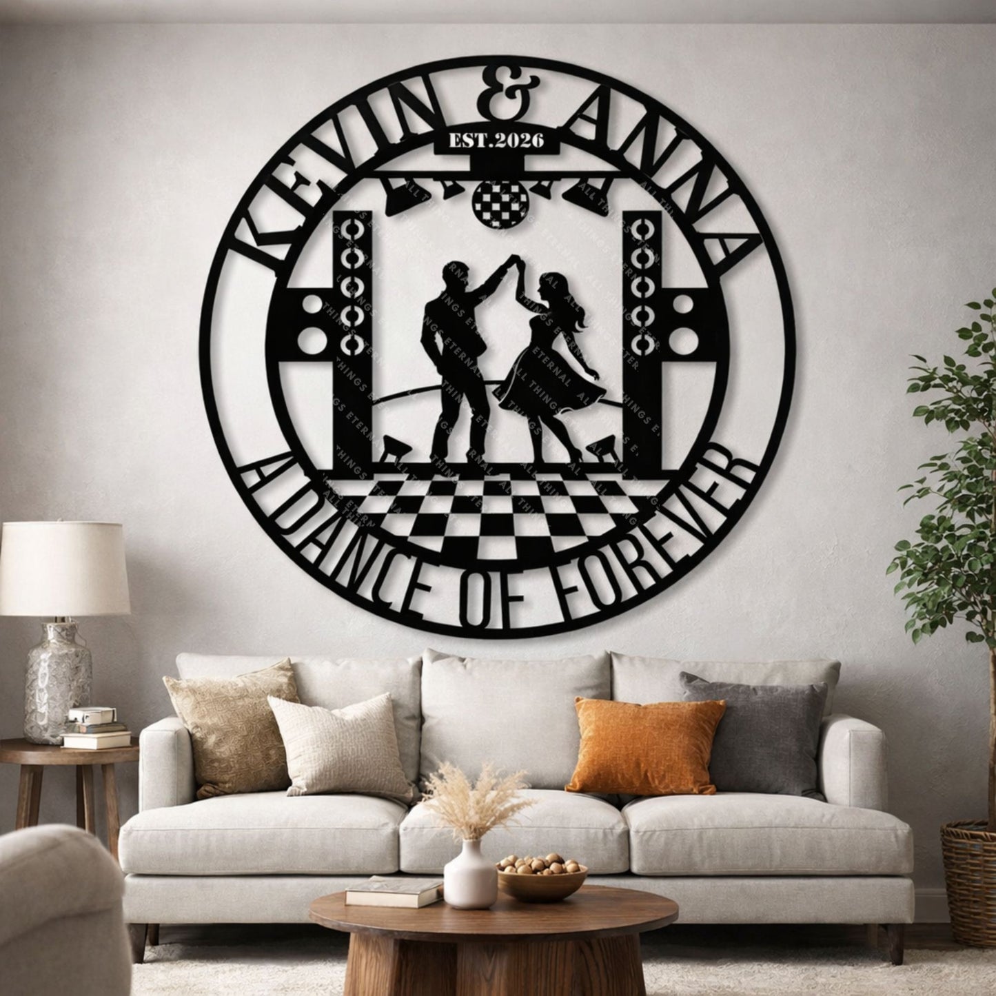 A Dance of Forever Metal Sign – Personalized Couple Wall Art Gift