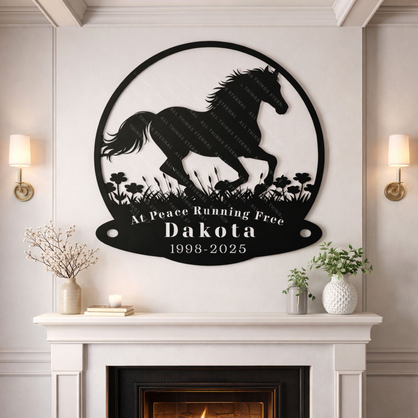 Custom Horse Memorial Metal Sign – Personalized Tribute with Name & Dates