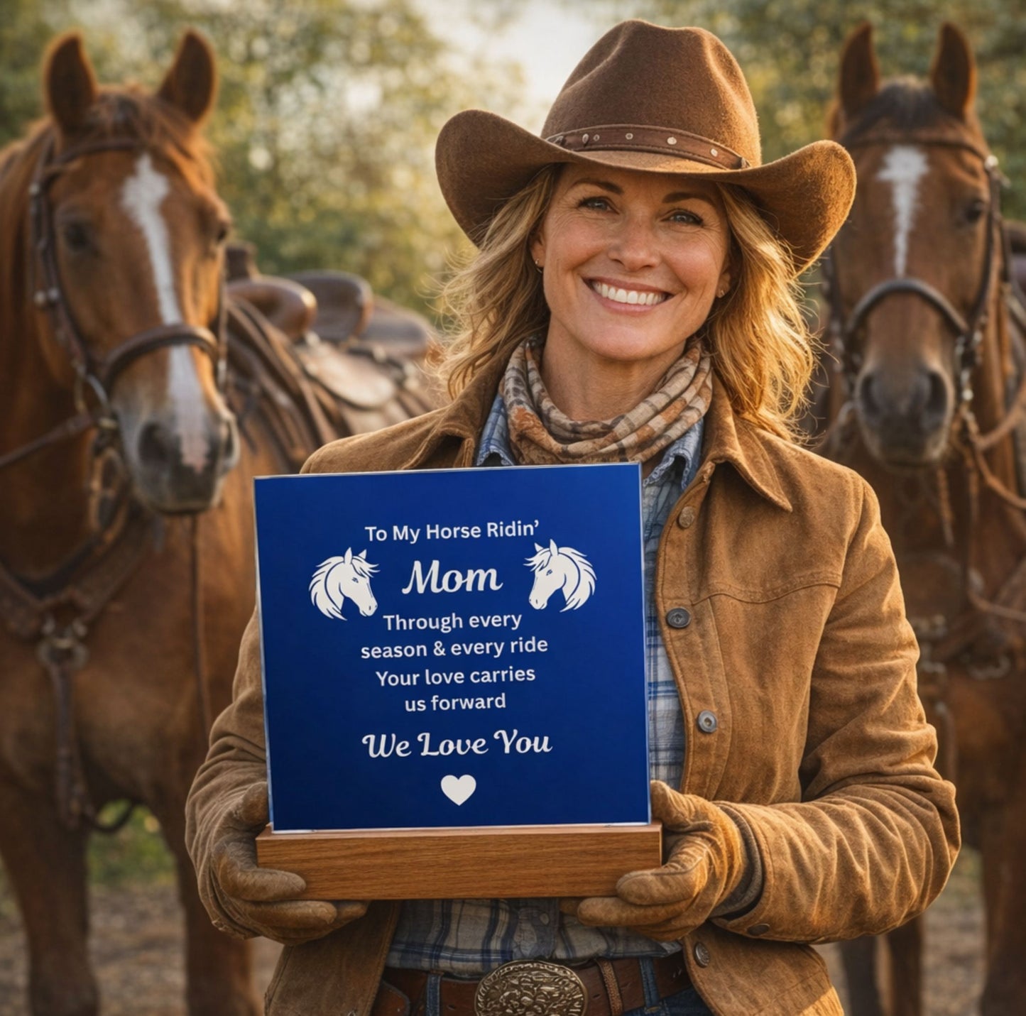 To My Horse Ridin' Mom Acrylic Plaque – Mother's Day Gift for Horse Lover Mom