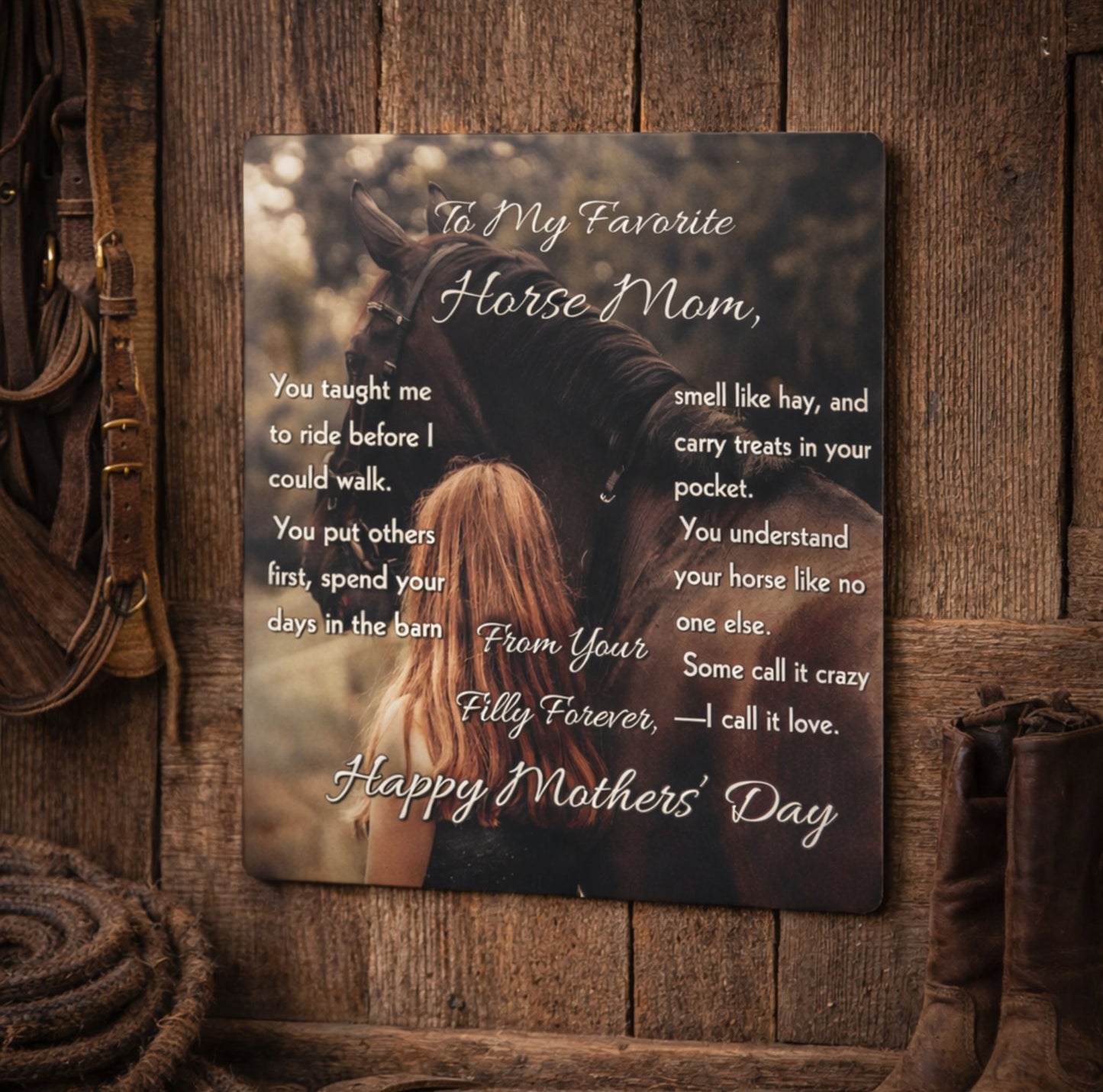 To My Favorite Horse Mom High Gloss Metal Prints – Mother's Day Horse Gift