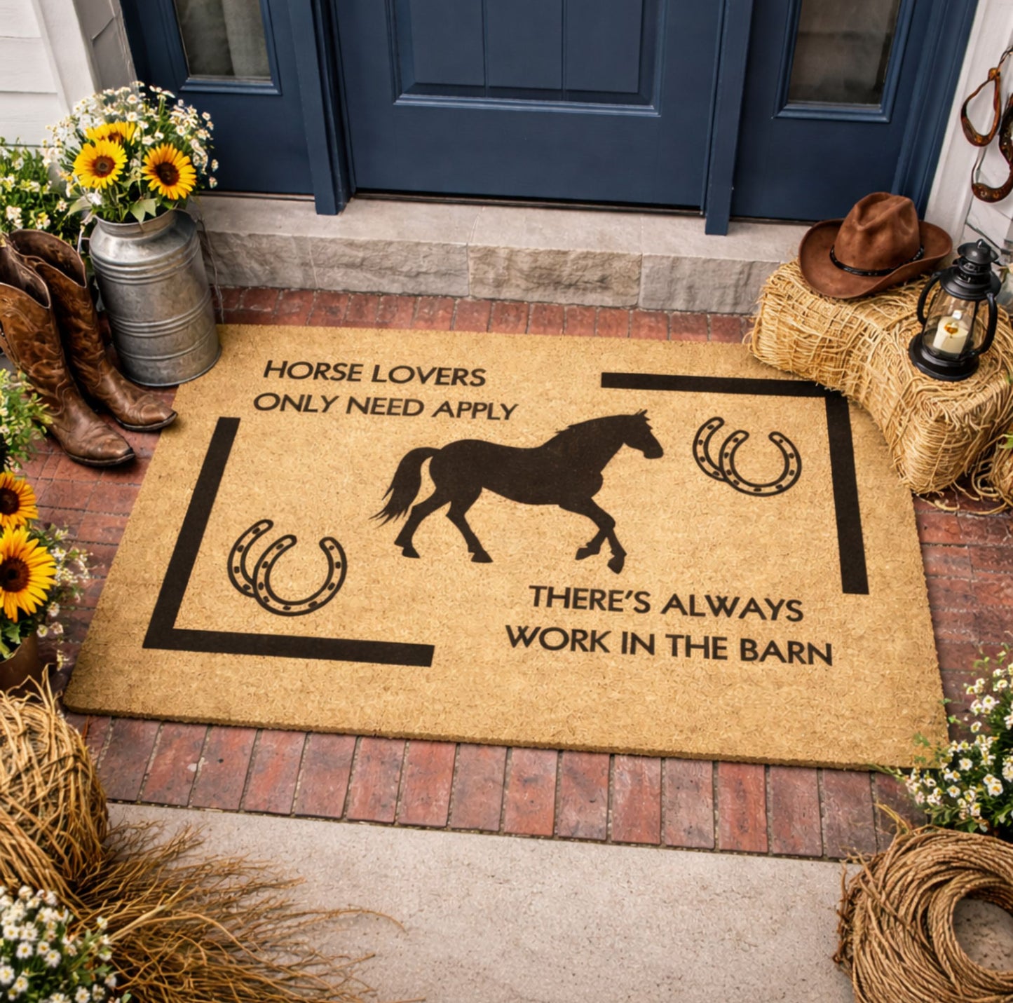 Unique Horse Welcome Doormat – Horse Lovers Only Barn Humor Decor