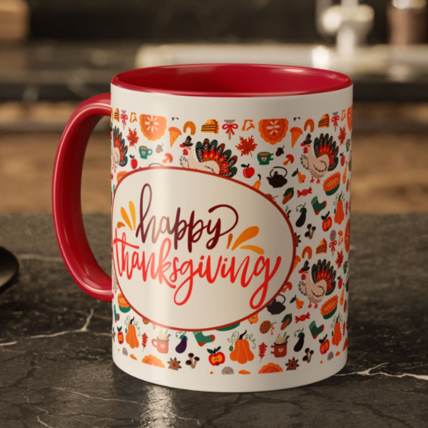 Happy Thanksgiving Mug | Festive Two-Tone Coffee Cup Gift