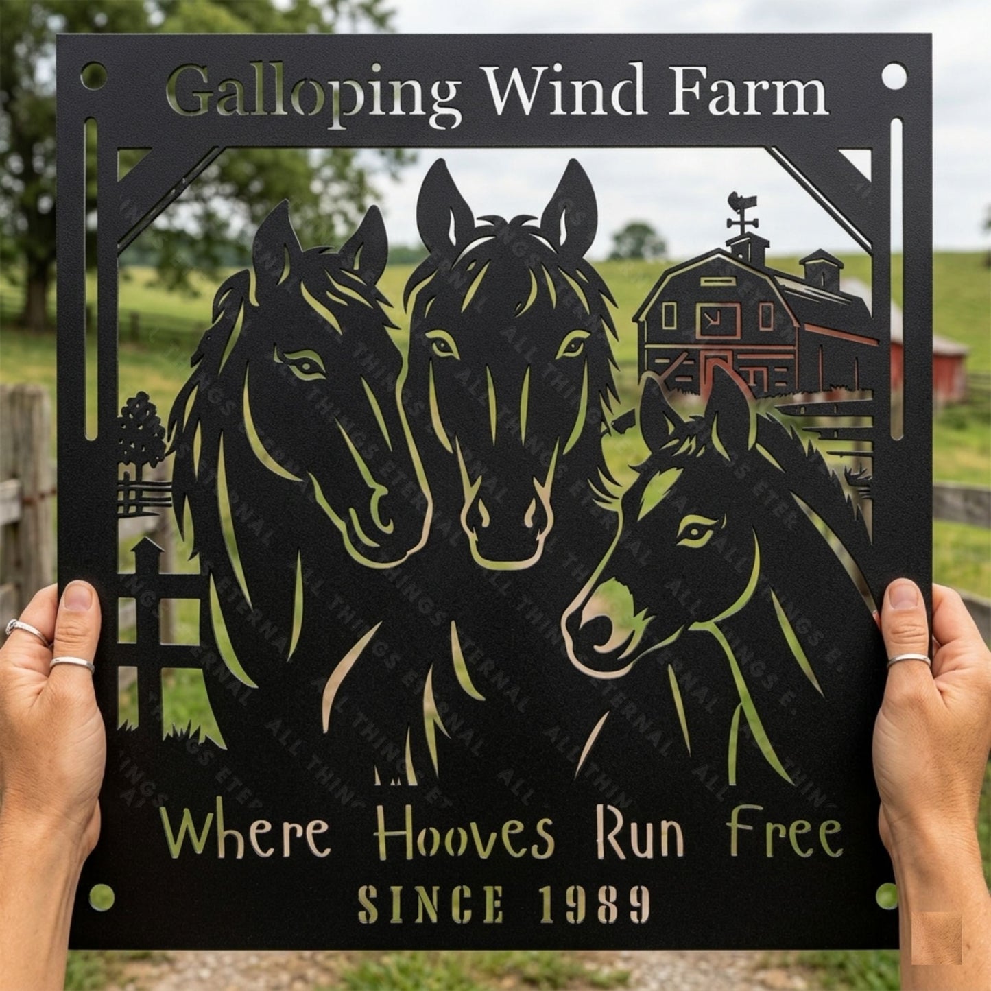 Personalized Horse Farm Metal Sign | Custom Ranch Name Decor