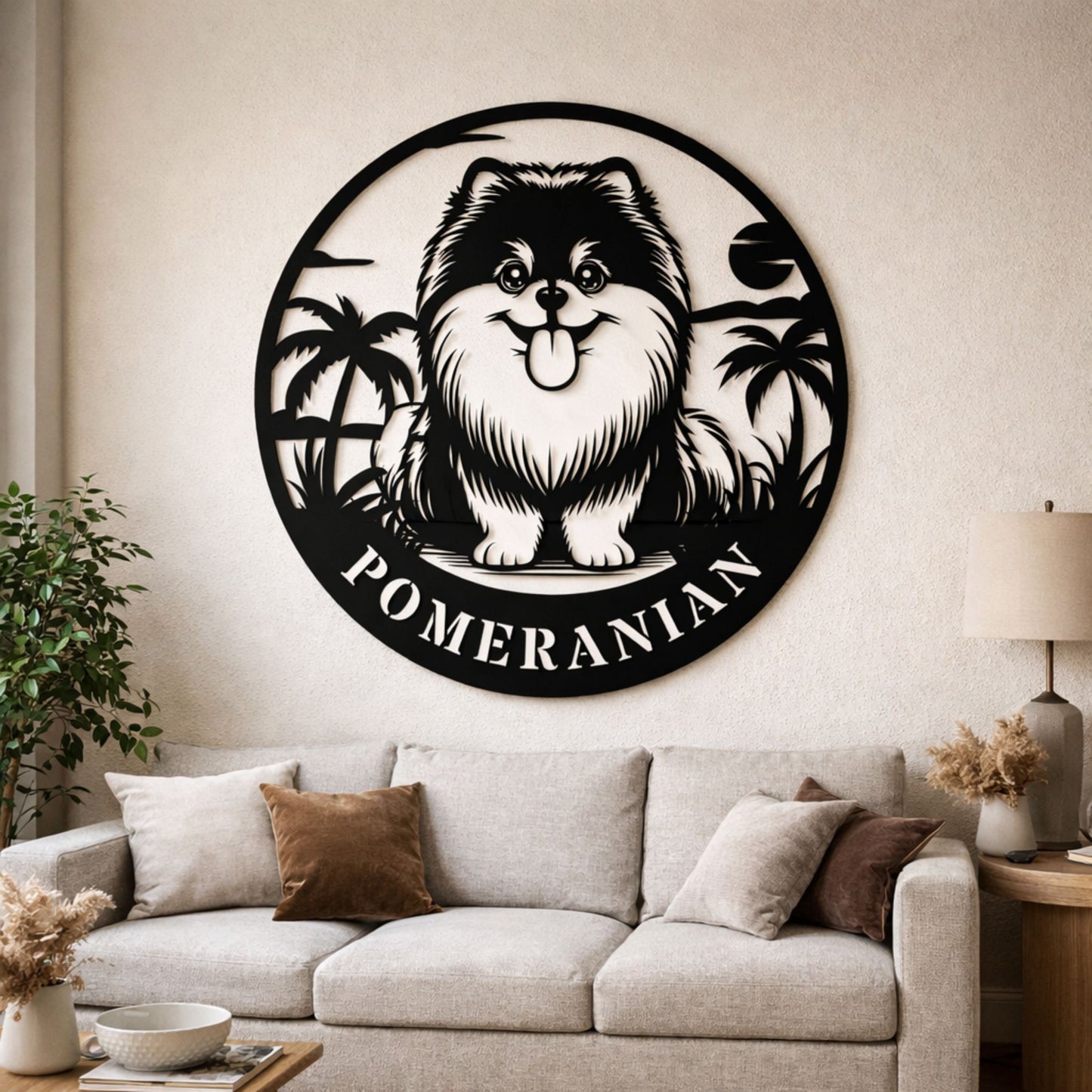 Personalized Pomeranian Metal Sign | Custom Dog Name Wall Art Gift