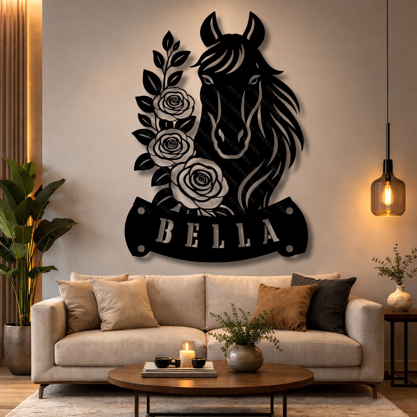 Personalized Horse Stall Name Sign – Custom Mare Metal Barn Door Decor