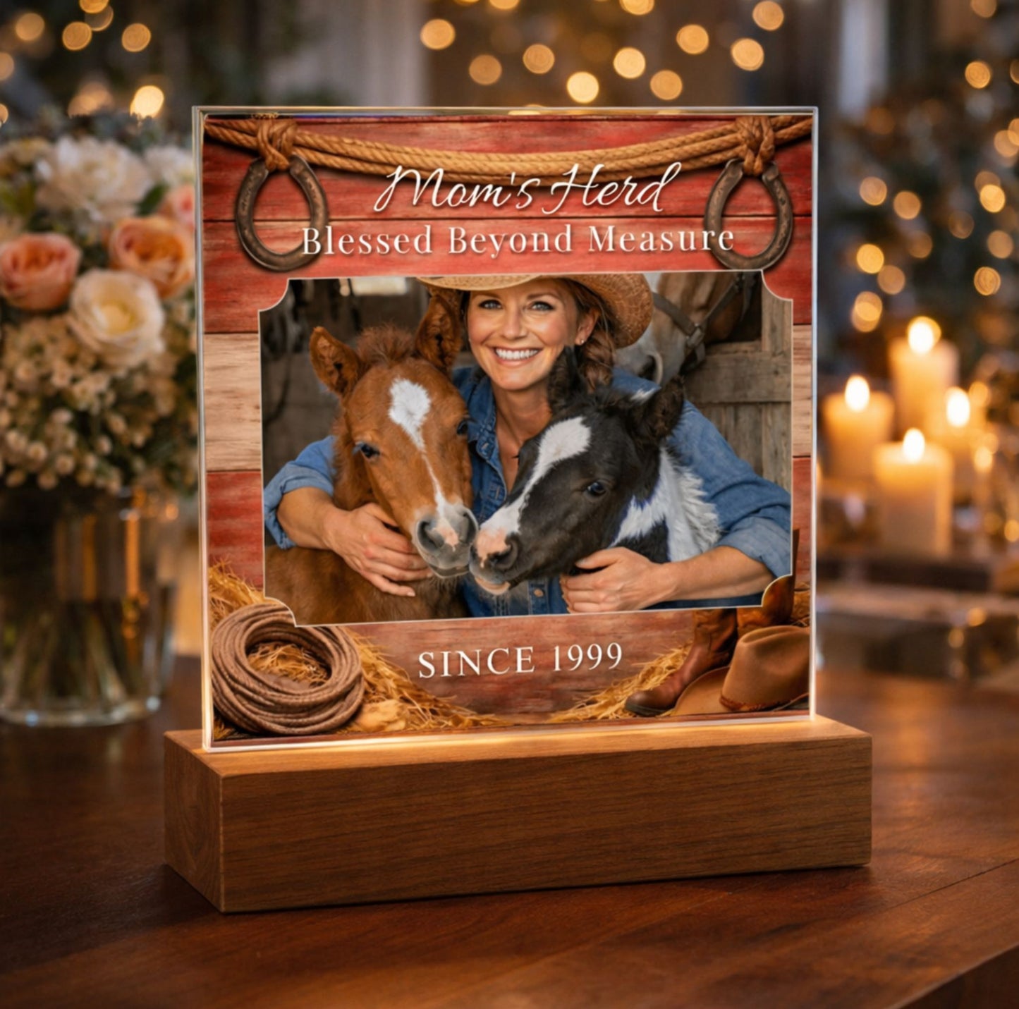 Mom's Herd Blessed Beyond Measure Photo Plaque – Personalized Horse Gift