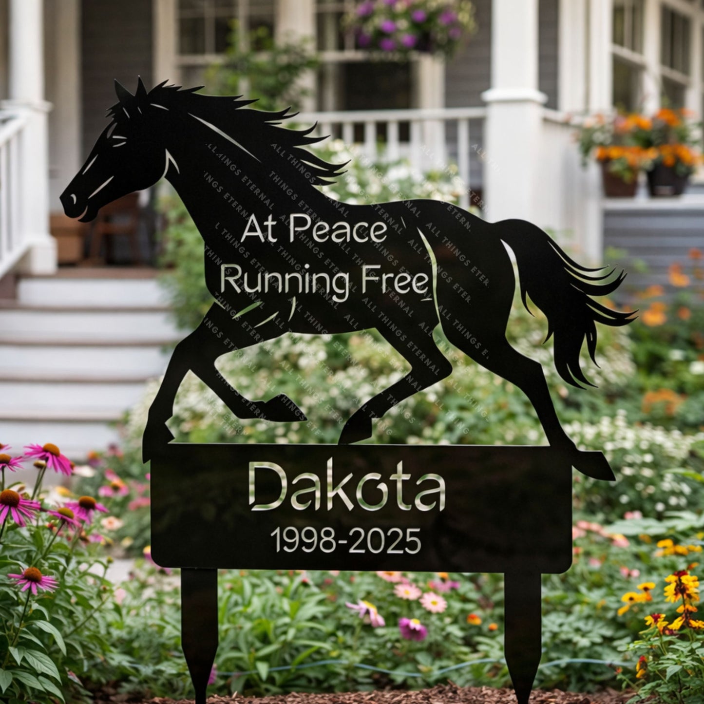 Horse Memorial Metal Grave Marker – Custom Personalized Tribute Sign