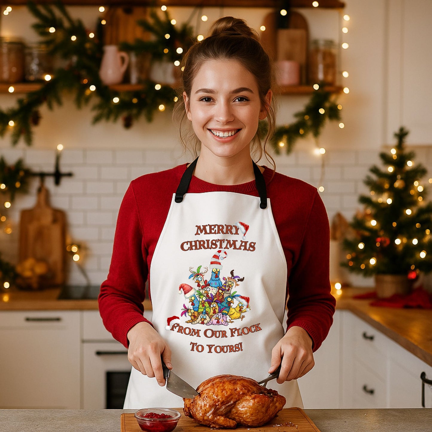 From Our Flock Apron | Funny Christmas Cooking Apron Gift
