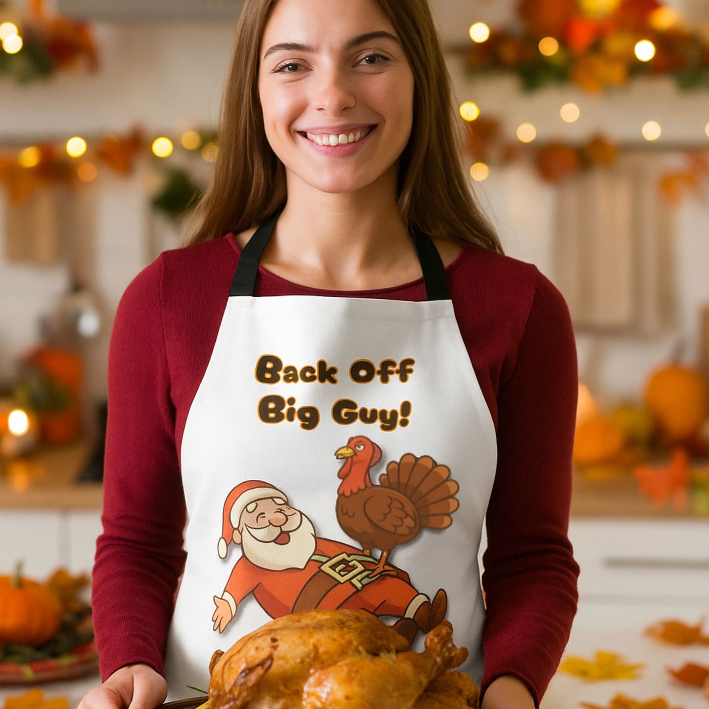Back Off Big Guy Apron | Funny Cooking Apron | Thanksgiving Gifts