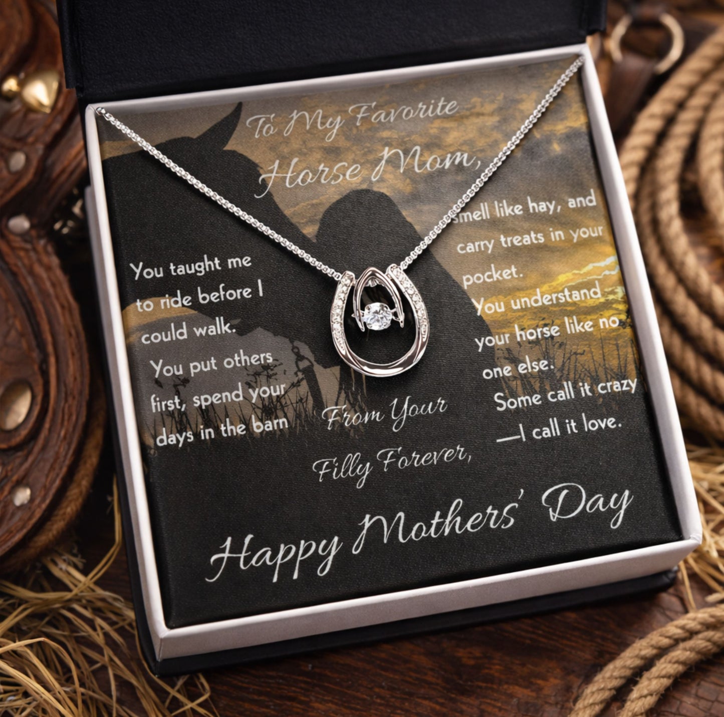 To My Favorite Horse Mom Necklace – Horse Lover Gift for Mom | Mother's Day Jewelry