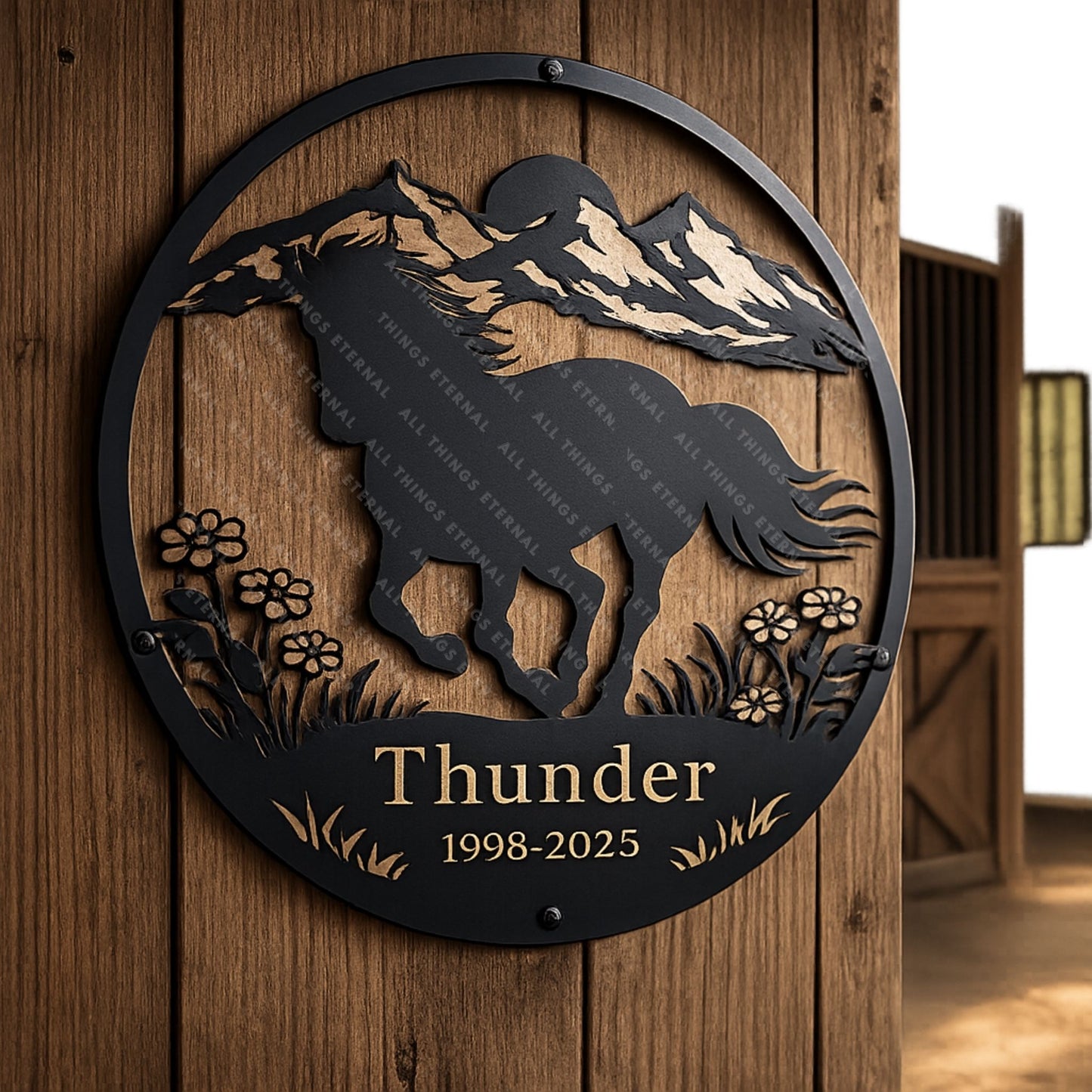 Personalized Horse Memorial Metal Sign – Custom Engraved Tribute Gift