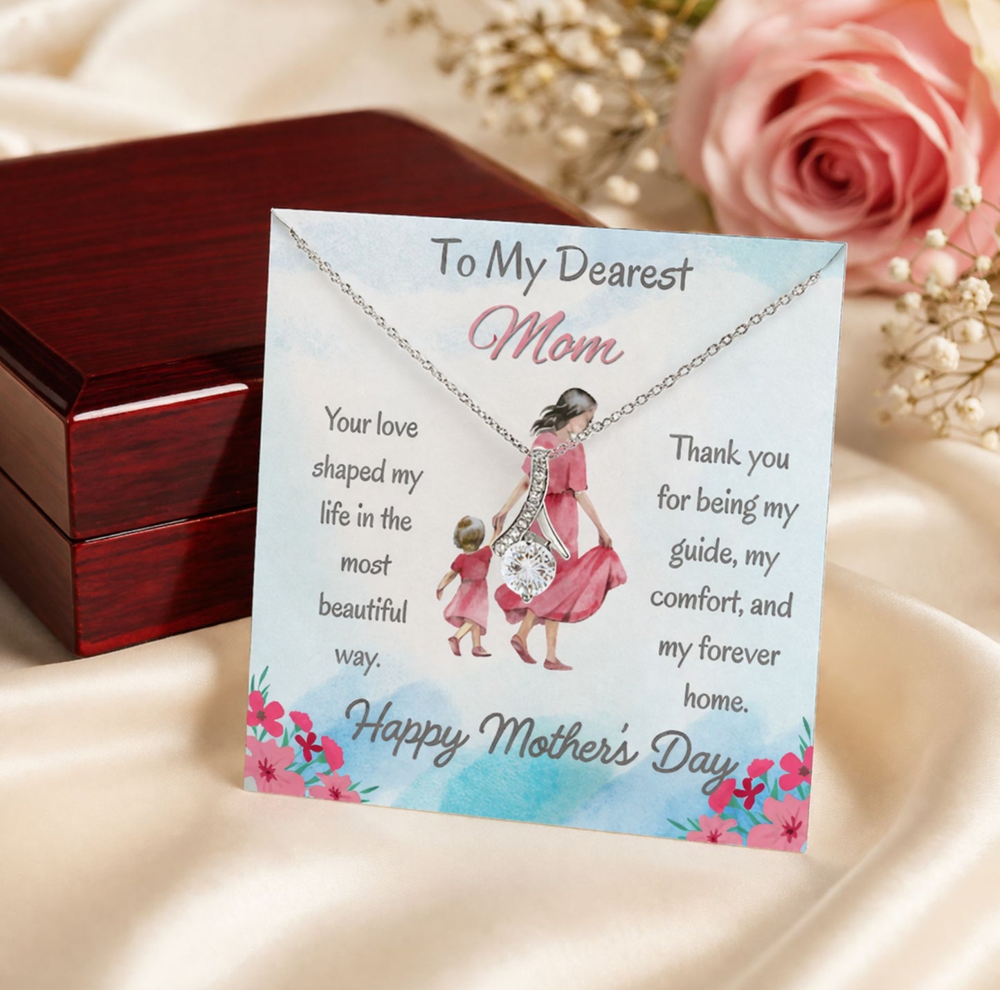 To My Dearest Mom Alluring Beauty Necklace – Mother's Day Gift
