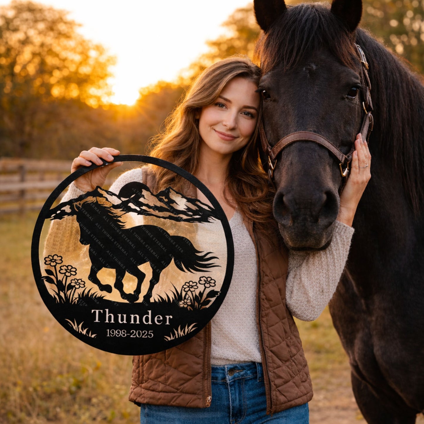 Personalized Horse Memorial Metal Sign – Custom Engraved Tribute Gift