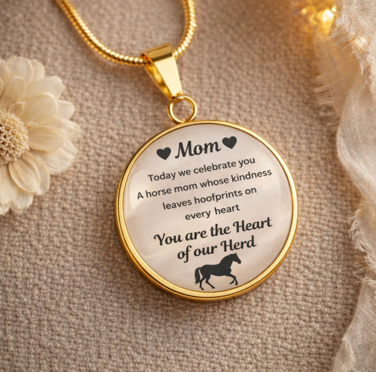 Horse Mom Necklace Gift – Heart Of Our Herd Jewelry for Mother’s Day