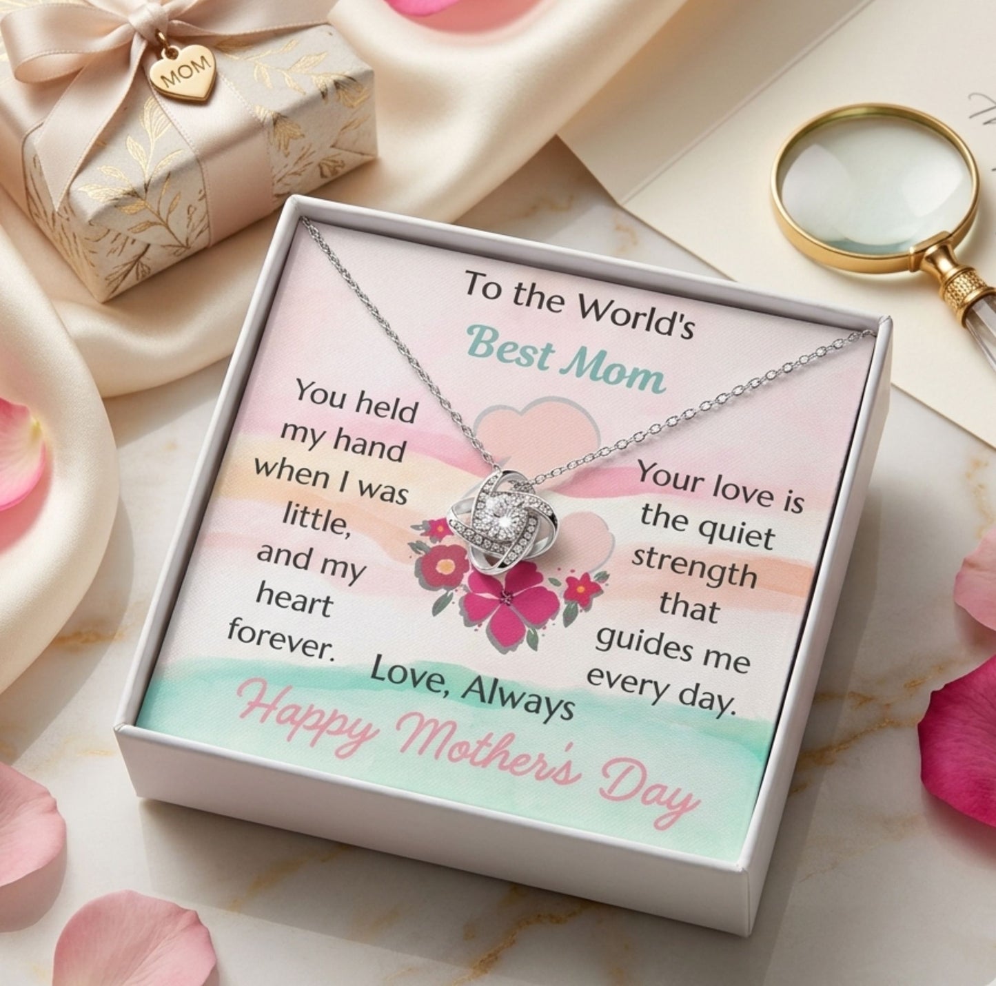 To The World's Best Mom Love Knot Necklace – Mother's Day Gift