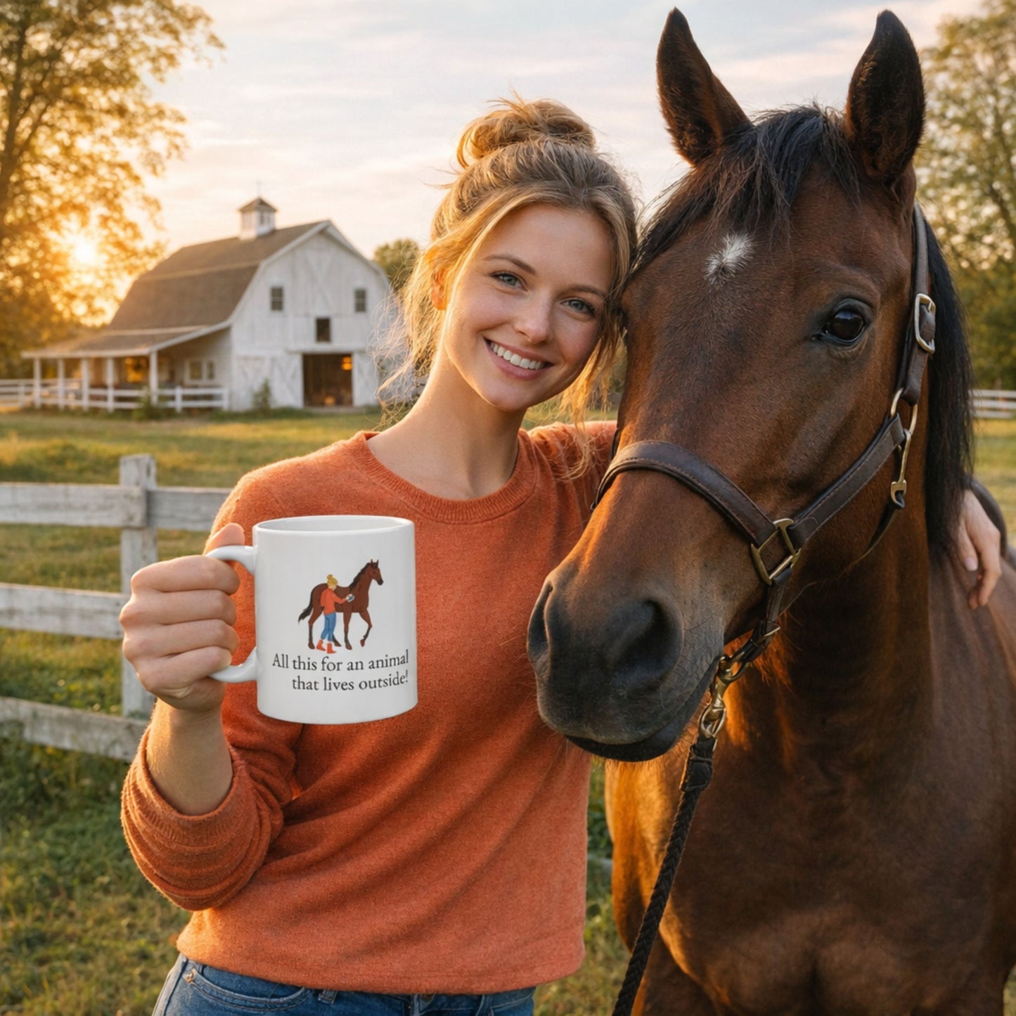 Animal Lover Ceramic Mug — All this for an animal that lives outside Horse Lover Coffee Cup