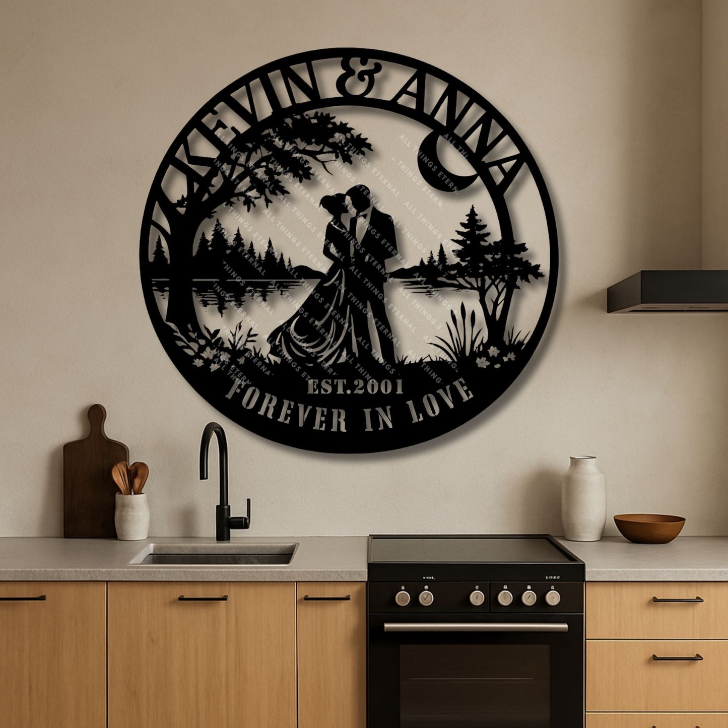 Personalized Wedding Metal Sign – Custom Couple Name Wall Art