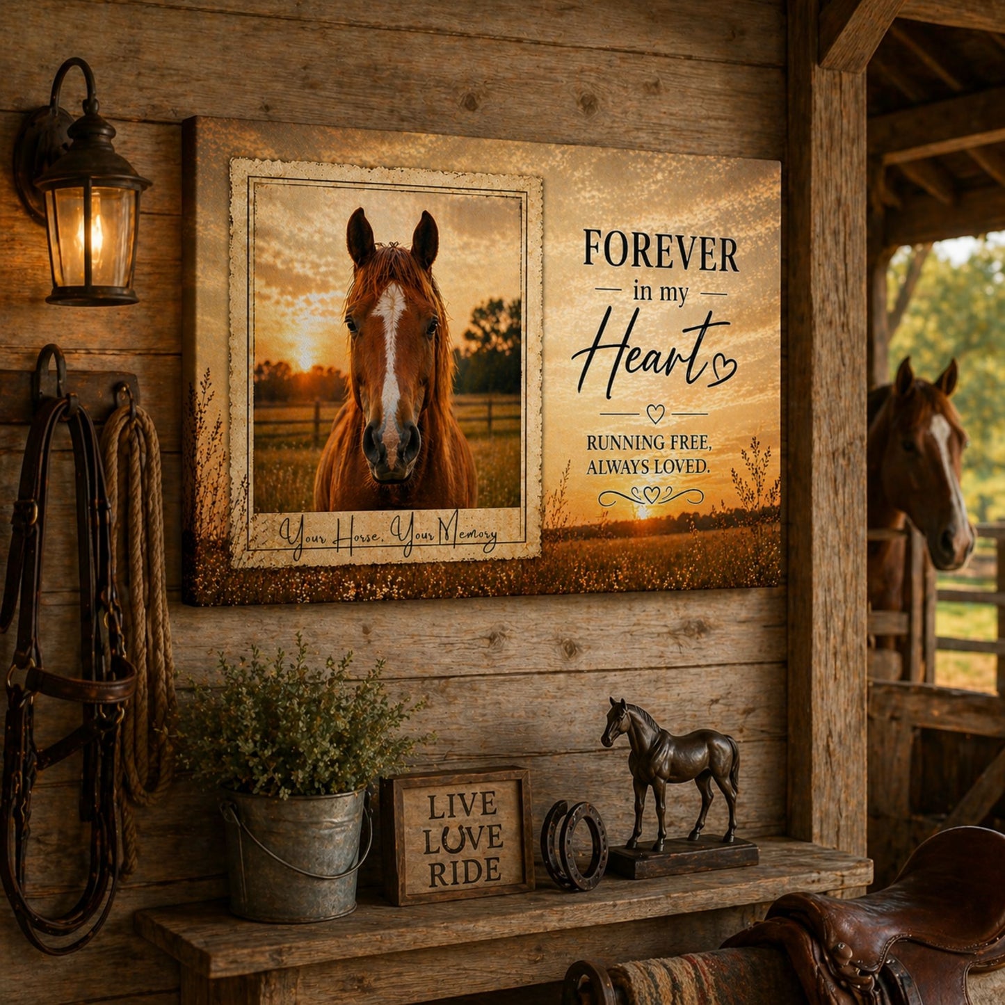 Personalized Horse Memorial Canvas | Custom Photo Gift for Horse Lovers