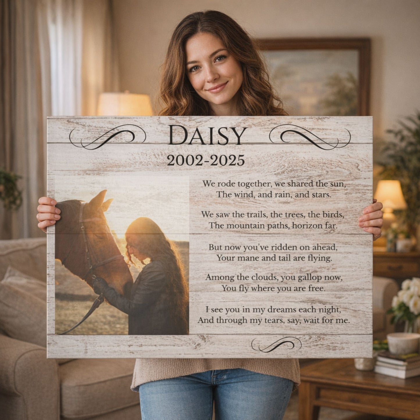 Personalized Horse Memorial Canvas – Custom Equine Photo Tribute