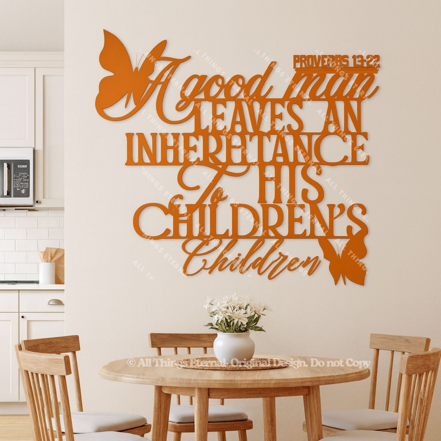 Proverbs 13:22 Metal Wall Art – Inspirational Christian Home Decor