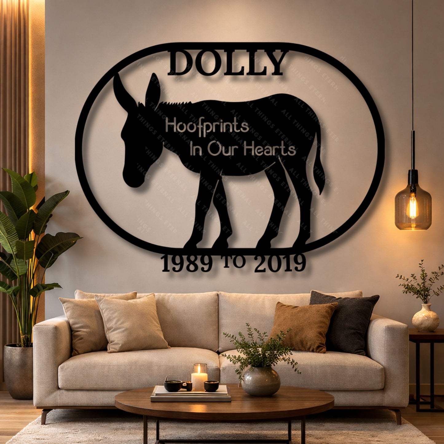 Personalized Donkey Memorial Wall Art – Custom Metal Farm Sign