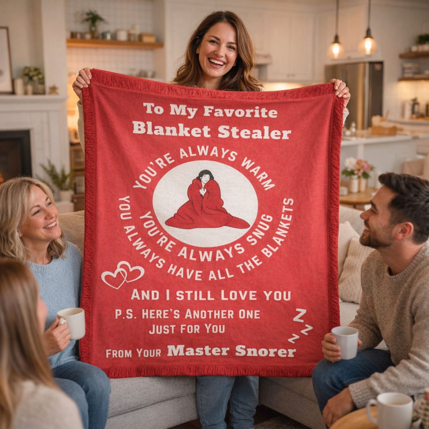 To My Favorite Blanket Stealer Woven Blanket – Funny Romantic Throw Gift for Couples