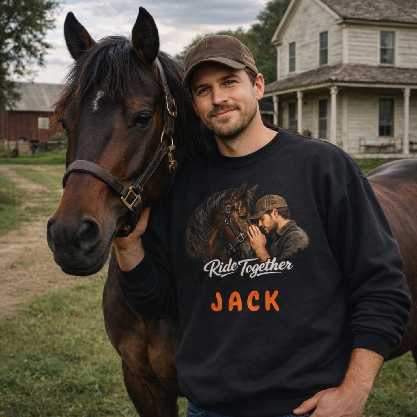 Personalized Ride Together Horse Sweatshirt for Men