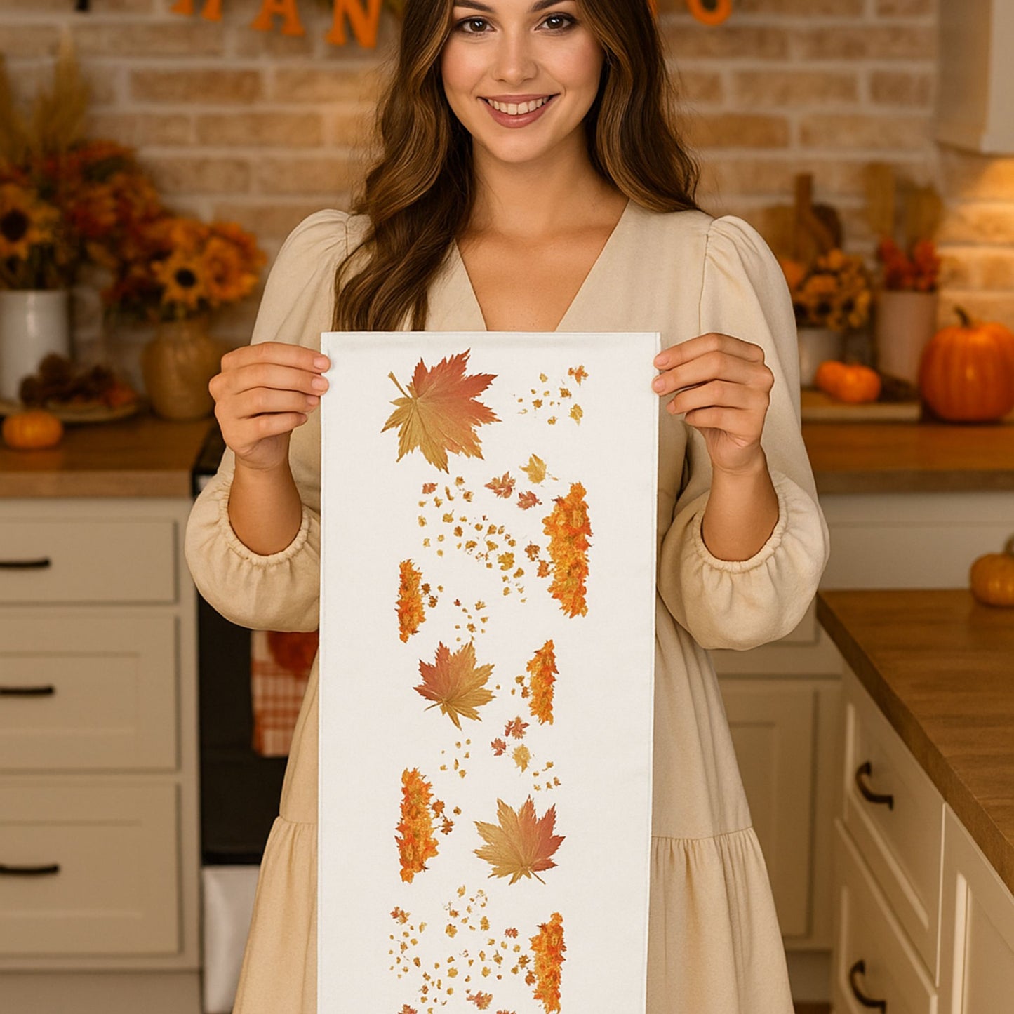 Fall Leaves Table Runner – Autumn Harvest & Thanksgiving Decor