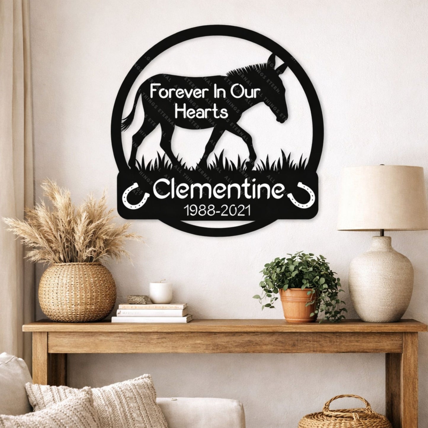 Custom Donkey Memorial Metal Wall Sign – Personalized Farm Decor