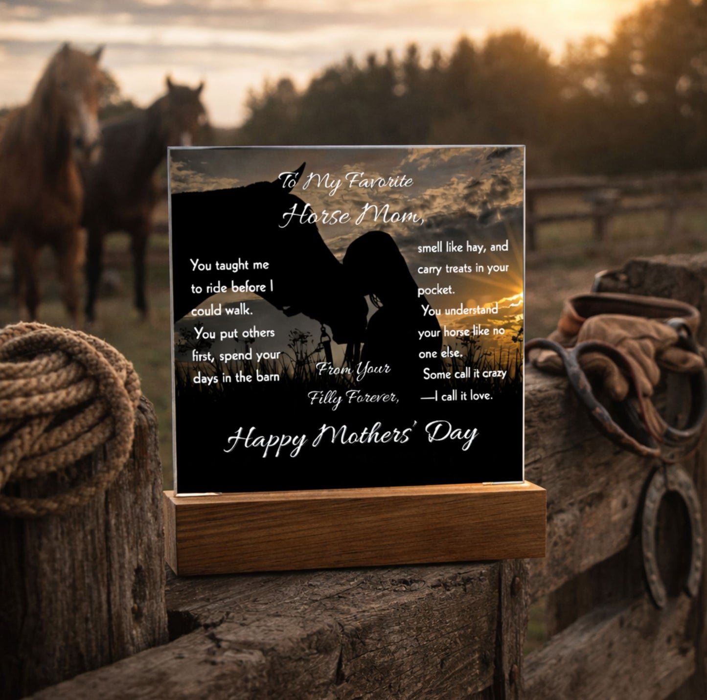 To My Favorite Horse  Mom Acrylic Plaque – Mother's Day Horse Gift