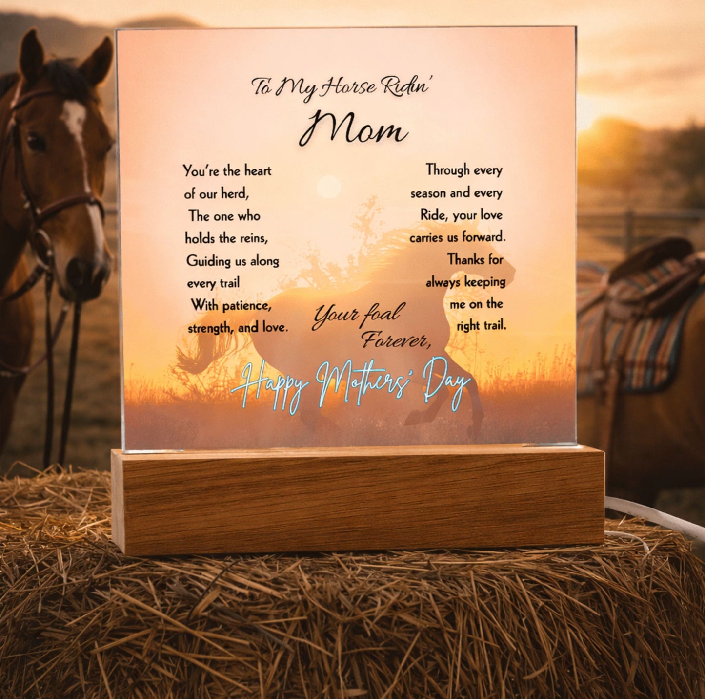 To My Horse Ridin' Mom Acrylic Plaque – Mother's Day Horse Gift