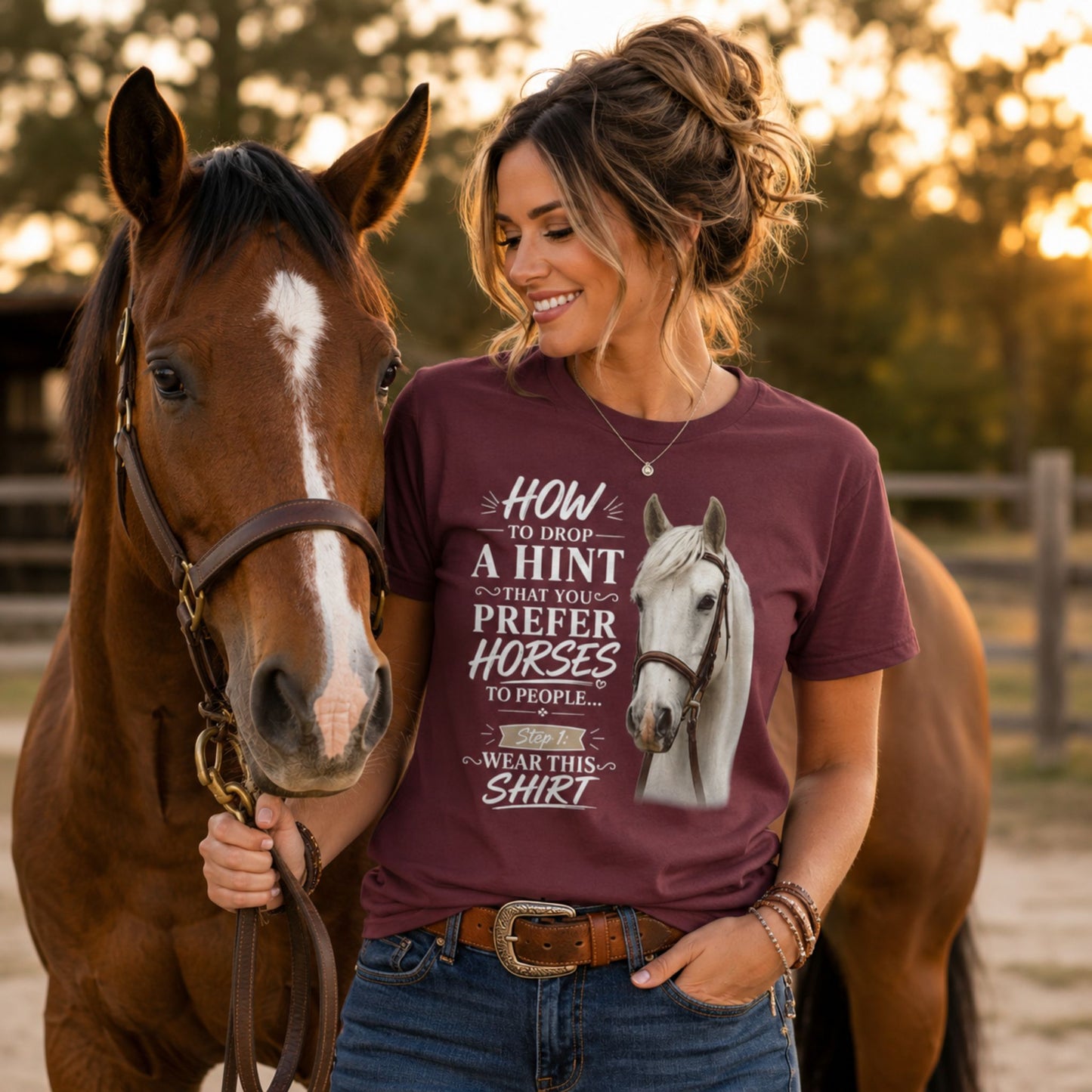 How To Drop A Hint That You Prefer Horses To People Horse Lover T-Shirt
