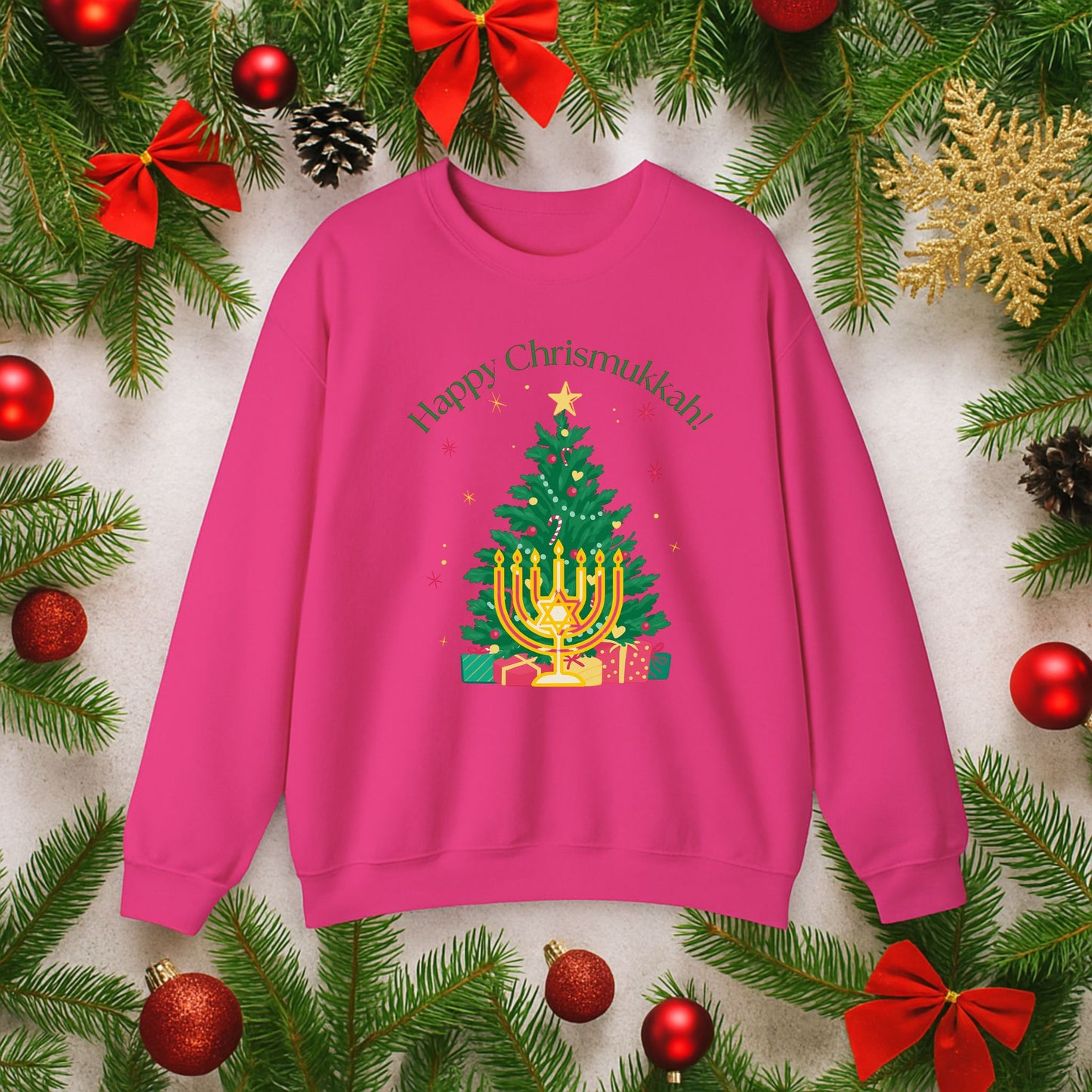 Happy Chrismukkah Unisex Sweatshirt | Interfaith Holiday Sweater