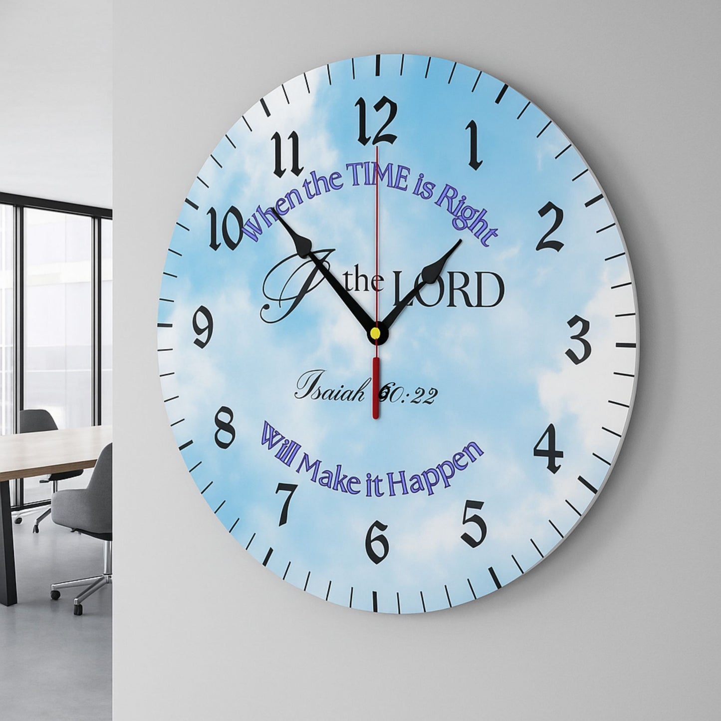 Christian Wall Clock | Isaiah 60:22 Scripture Home & Faith Gift