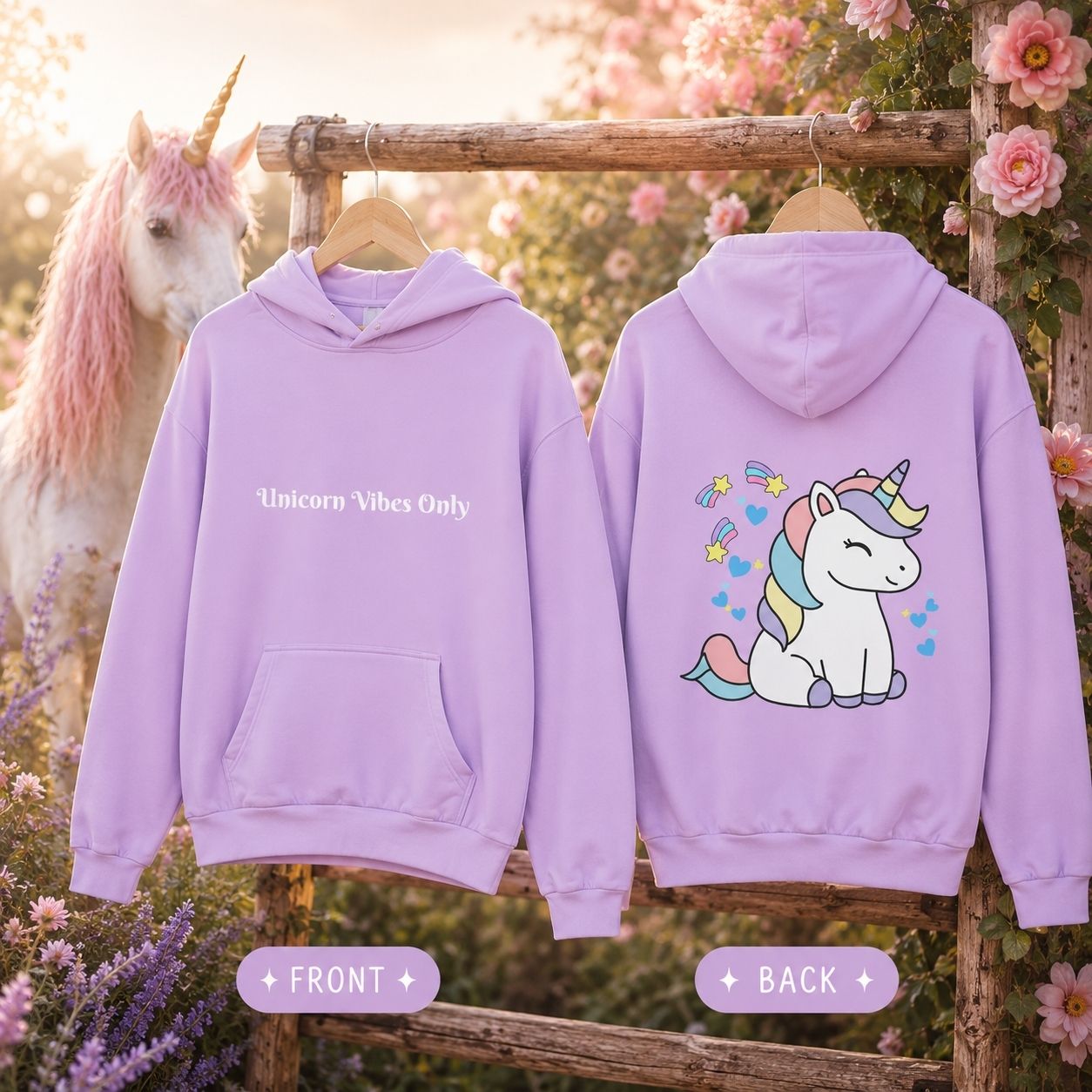 Kids Unicorn Hoodie – Magical Rainbow Pullover Hoodie for Girls