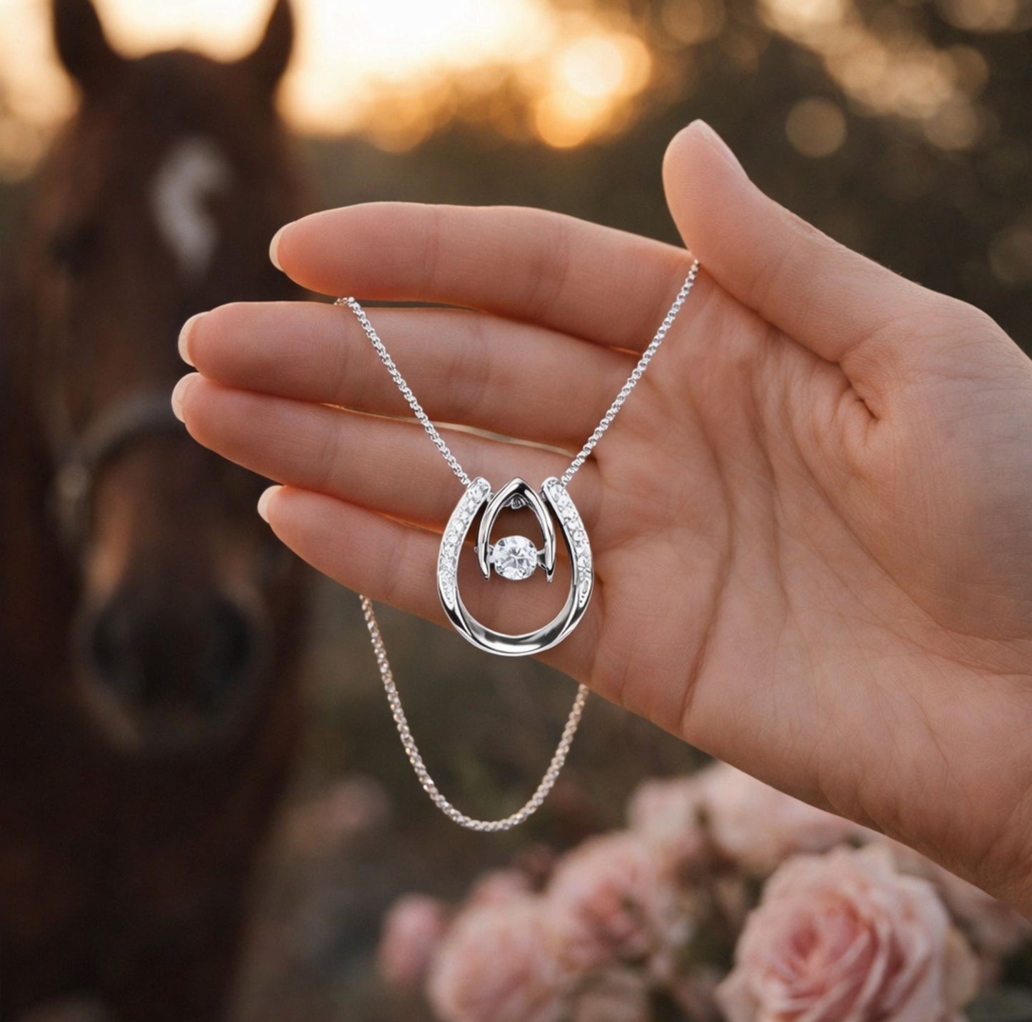 To My Horse Mom - Lucky Horseshoe Necklace - Mother's Day Gift